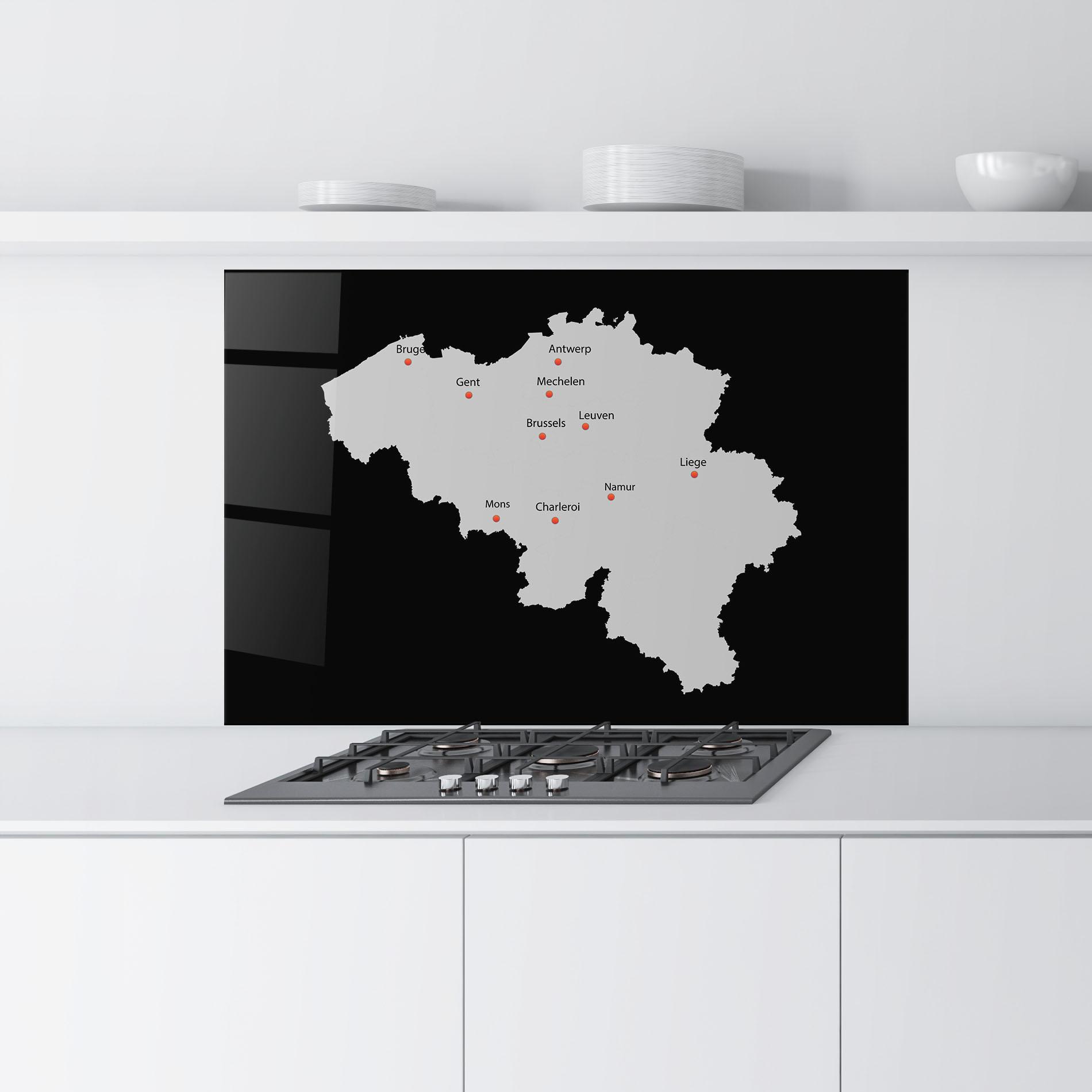 Panel Szklany do Kuchni Belgium Map mockup 9