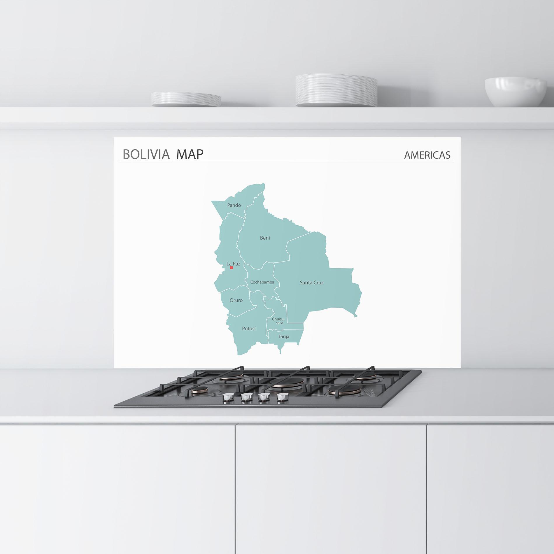 Panel Szklany do Kuchni Bolivia Map mockup 9