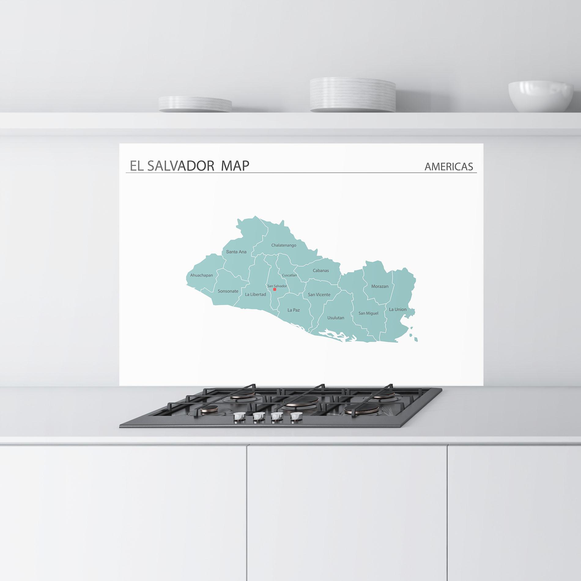 Panel Szklany do Kuchni El Salvador Map mockup 9