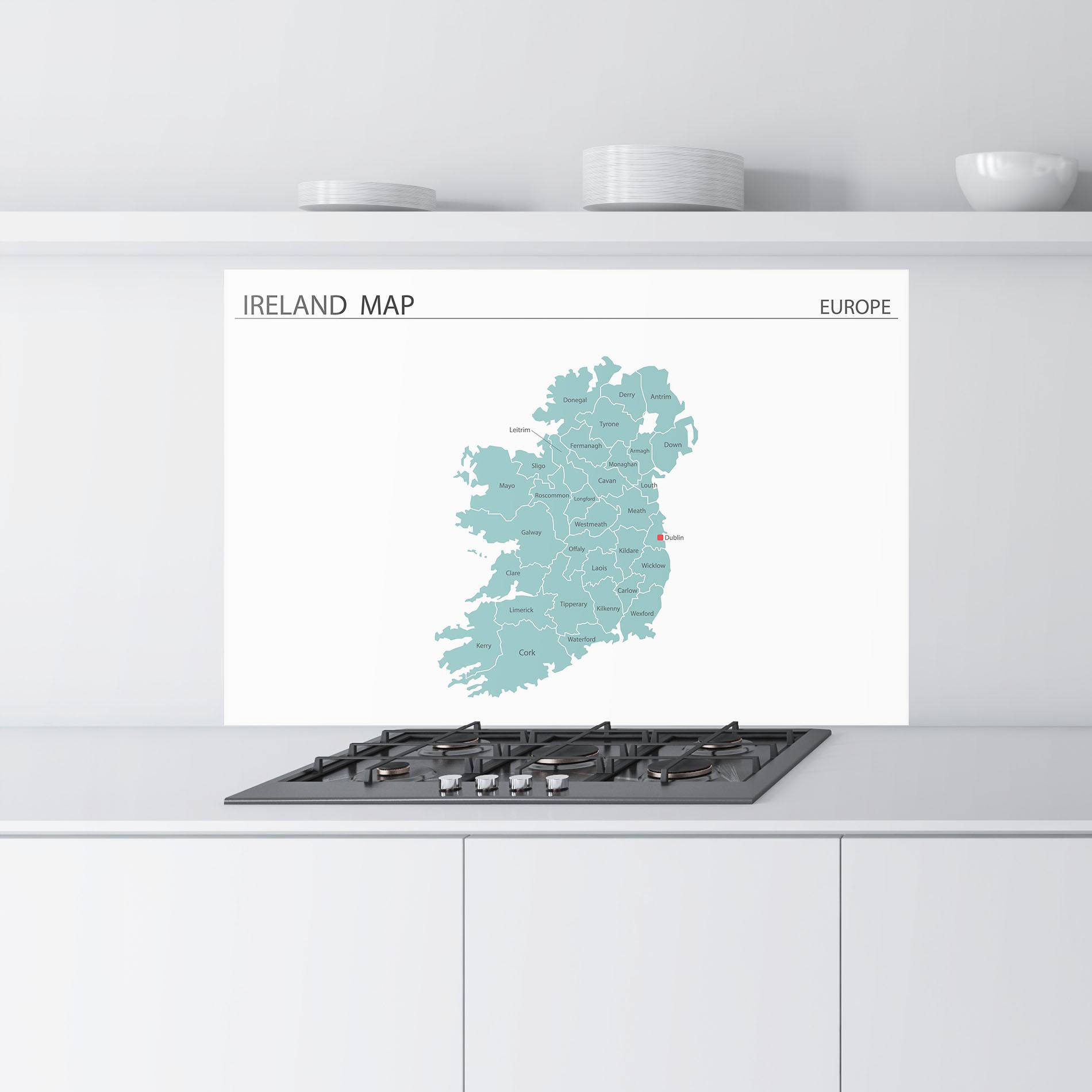 Panel Szklany do Kuchni Ireland Map mockup 9