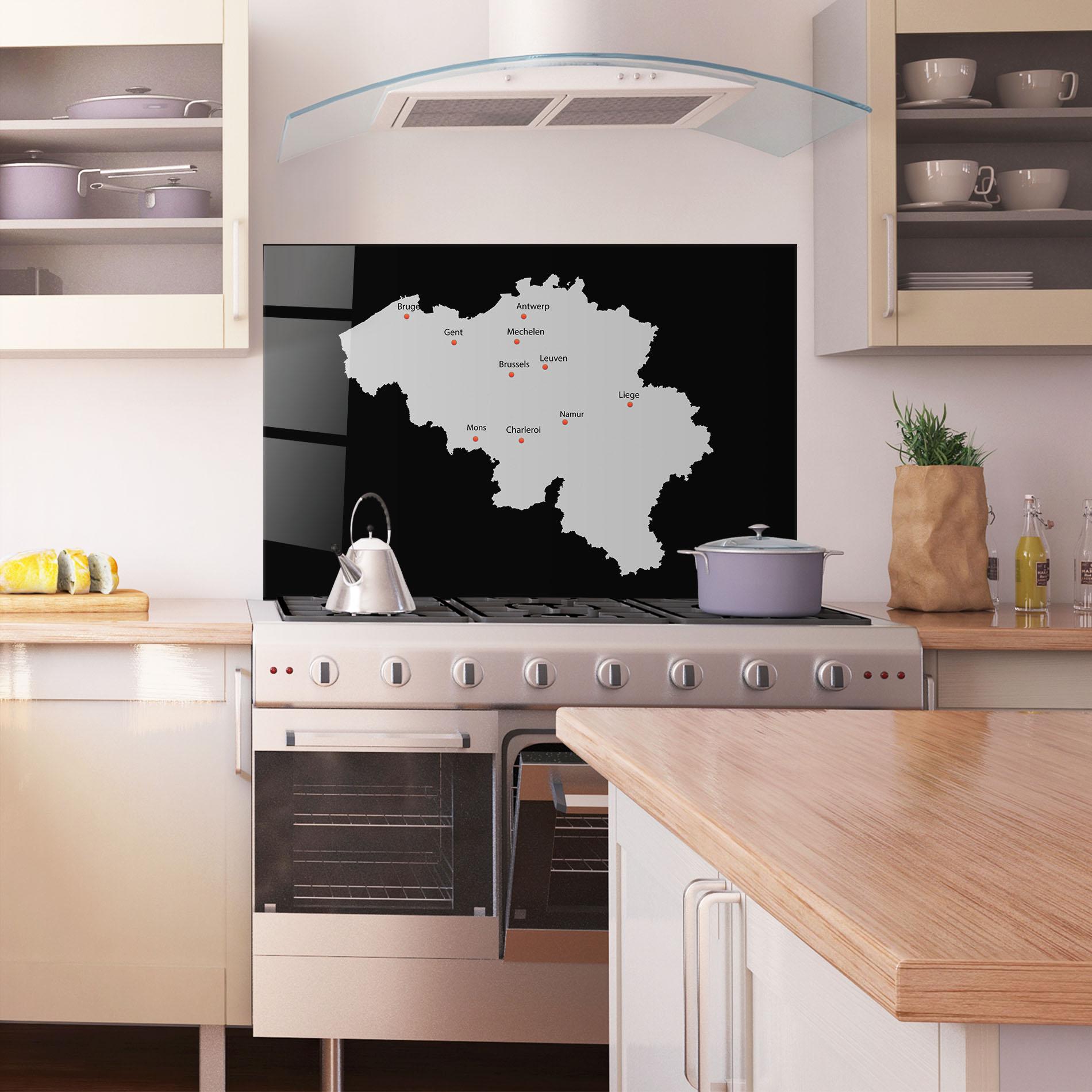 Panel Szklany do Kuchni Belgium Map mockup 1