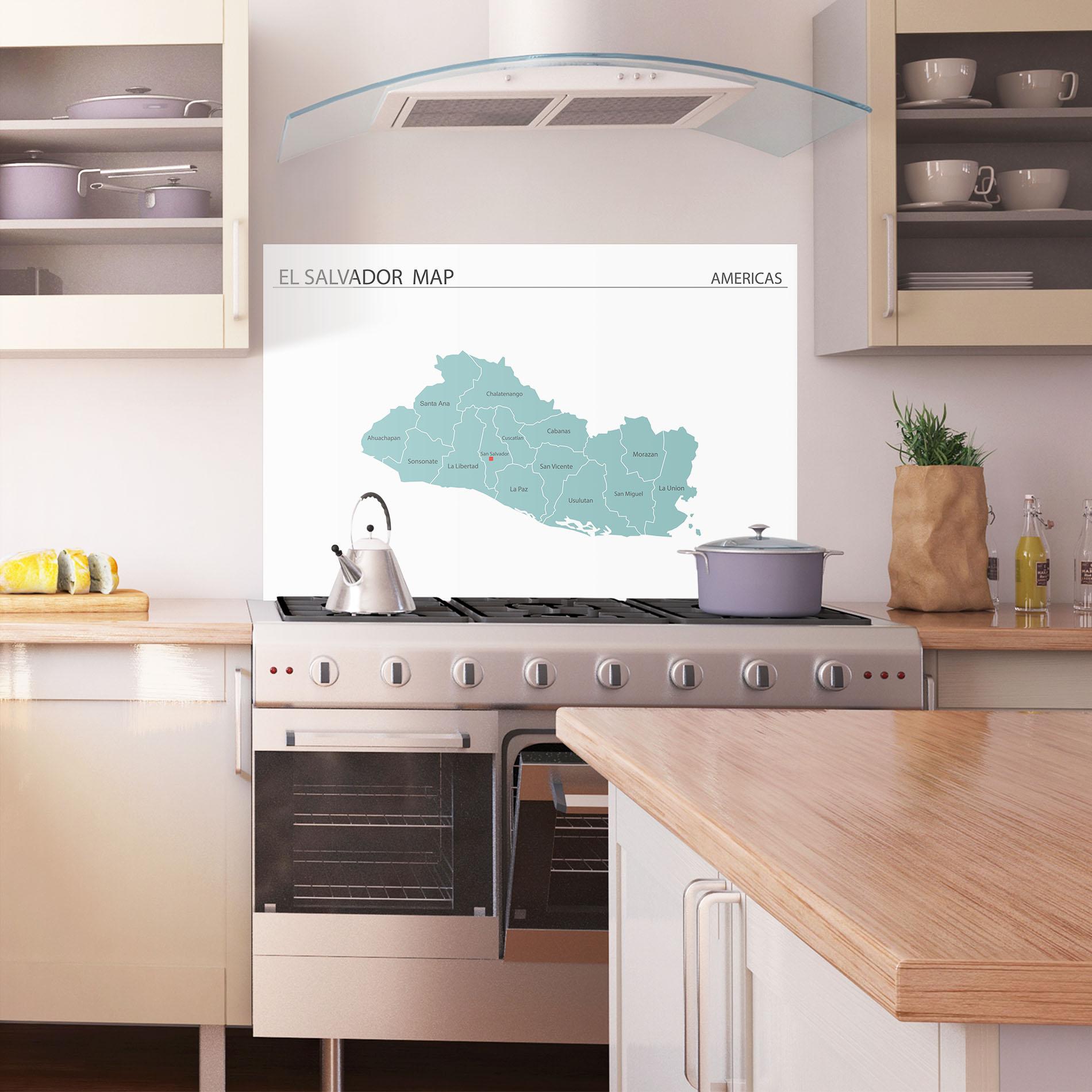 Panel Szklany do Kuchni El Salvador Map mockup 1