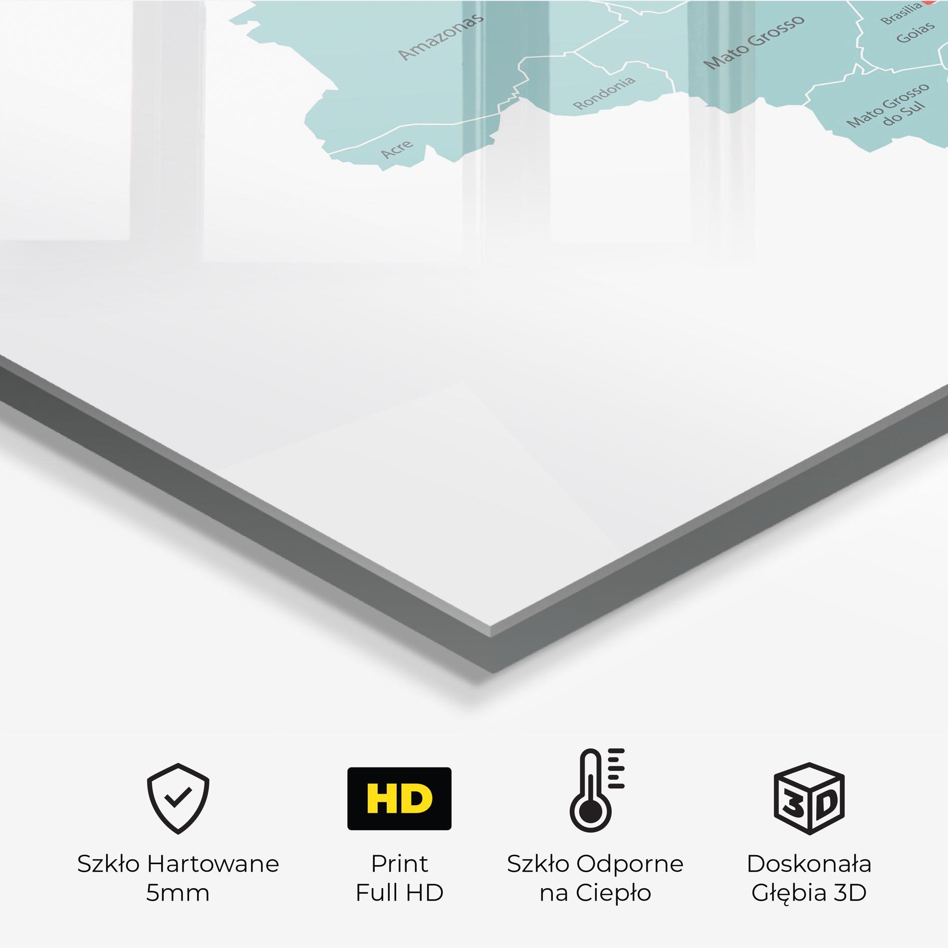 Panel Szklany do Kuchni Brazil Map mockup 2