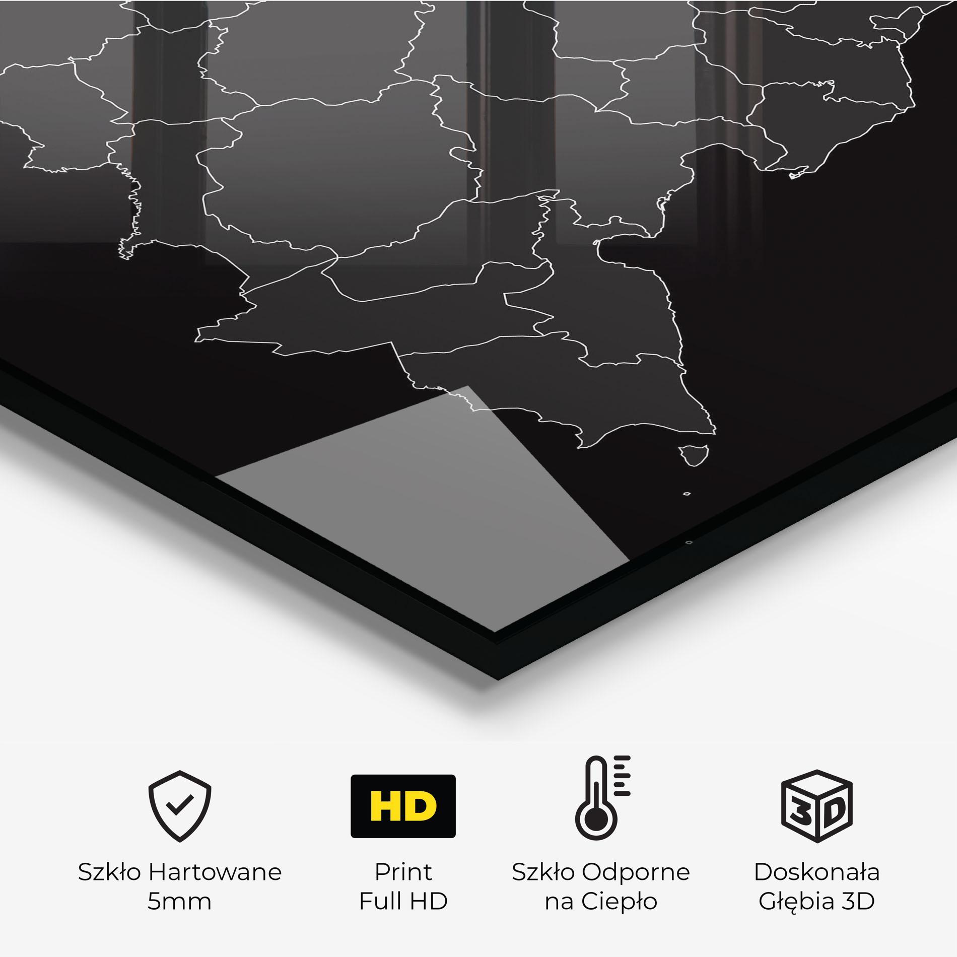 Panel Szklany do Kuchni Dominican Republic Grey Map mockup 2