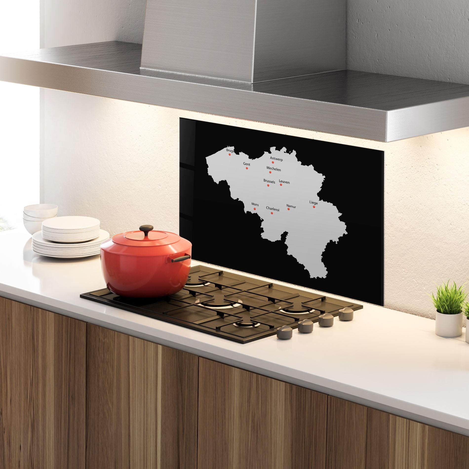 Panel Szklany do Kuchni Belgium Map mockup 4