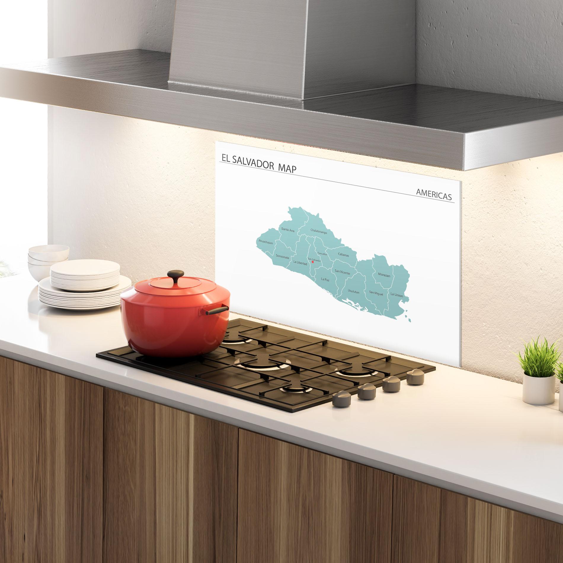 Panel Szklany do Kuchni El Salvador Map mockup 4