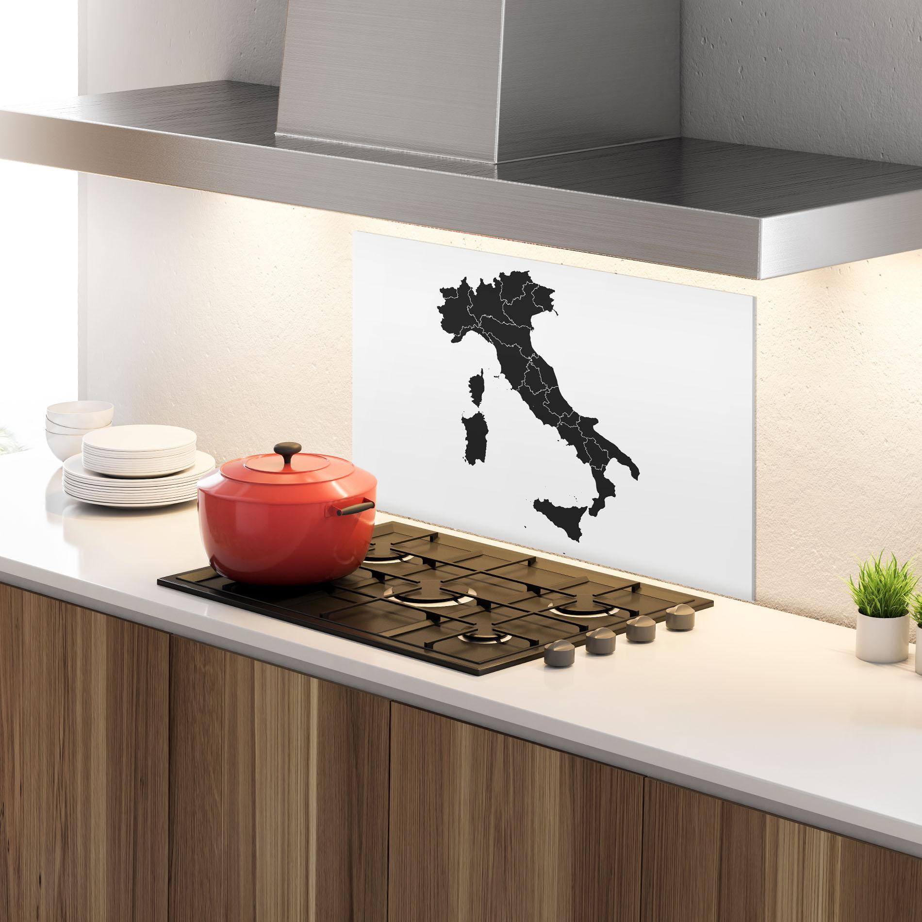 Panel Szklany do Kuchni Italy Grey Map mockup 4