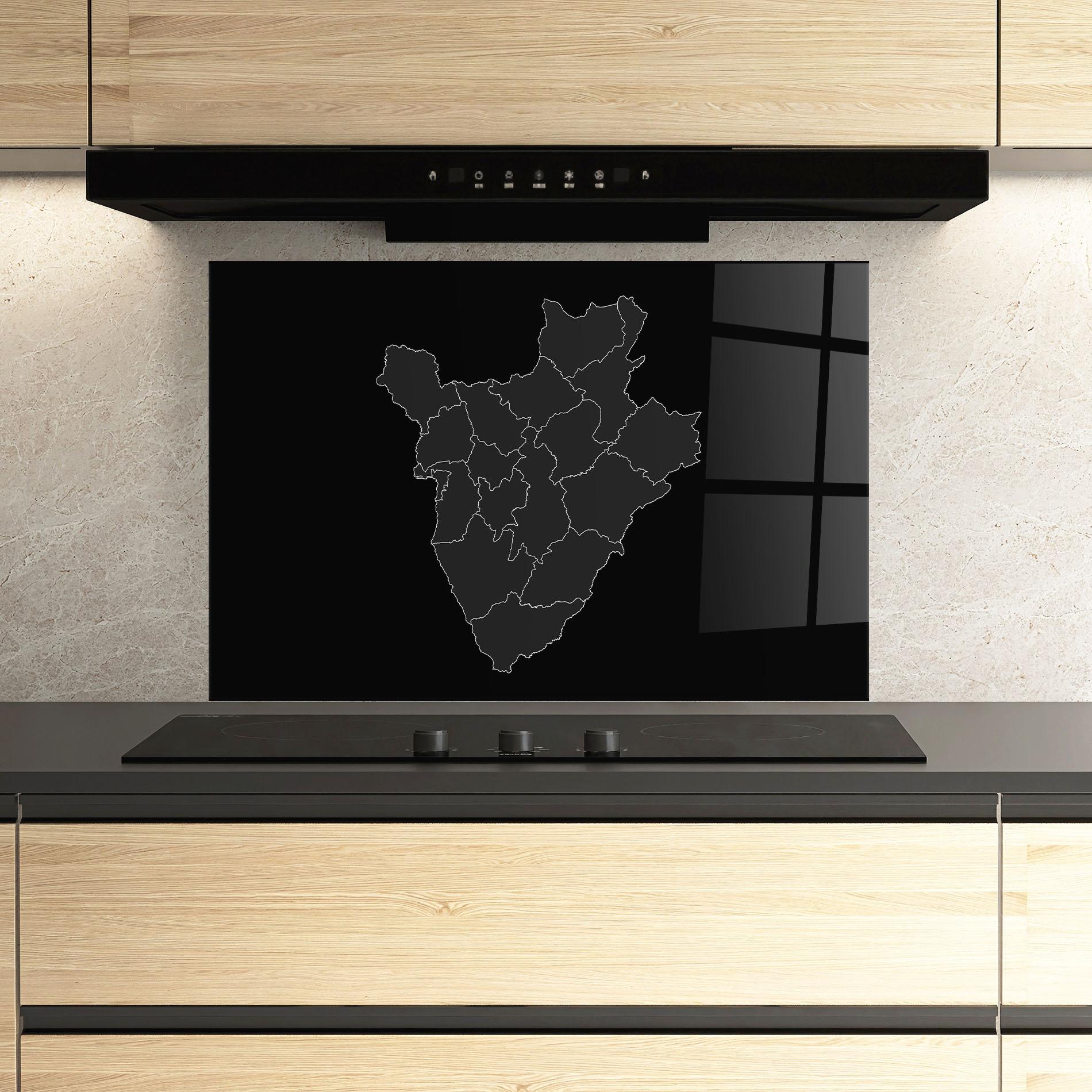 Panel Szklany do Kuchni Burundi Grey Map mockup 3