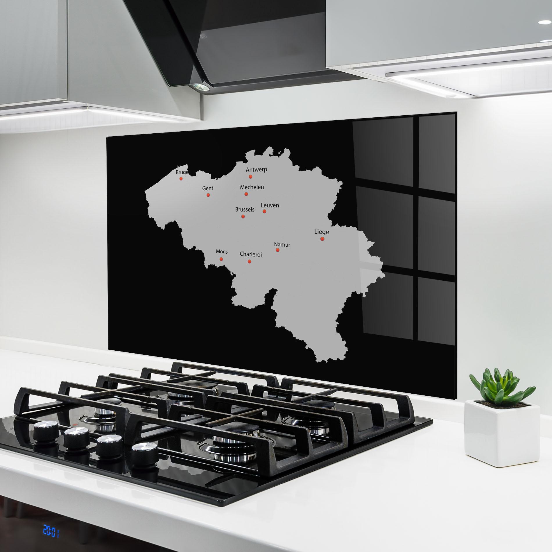 Panel Szklany do Kuchni Belgium Map mockup 6