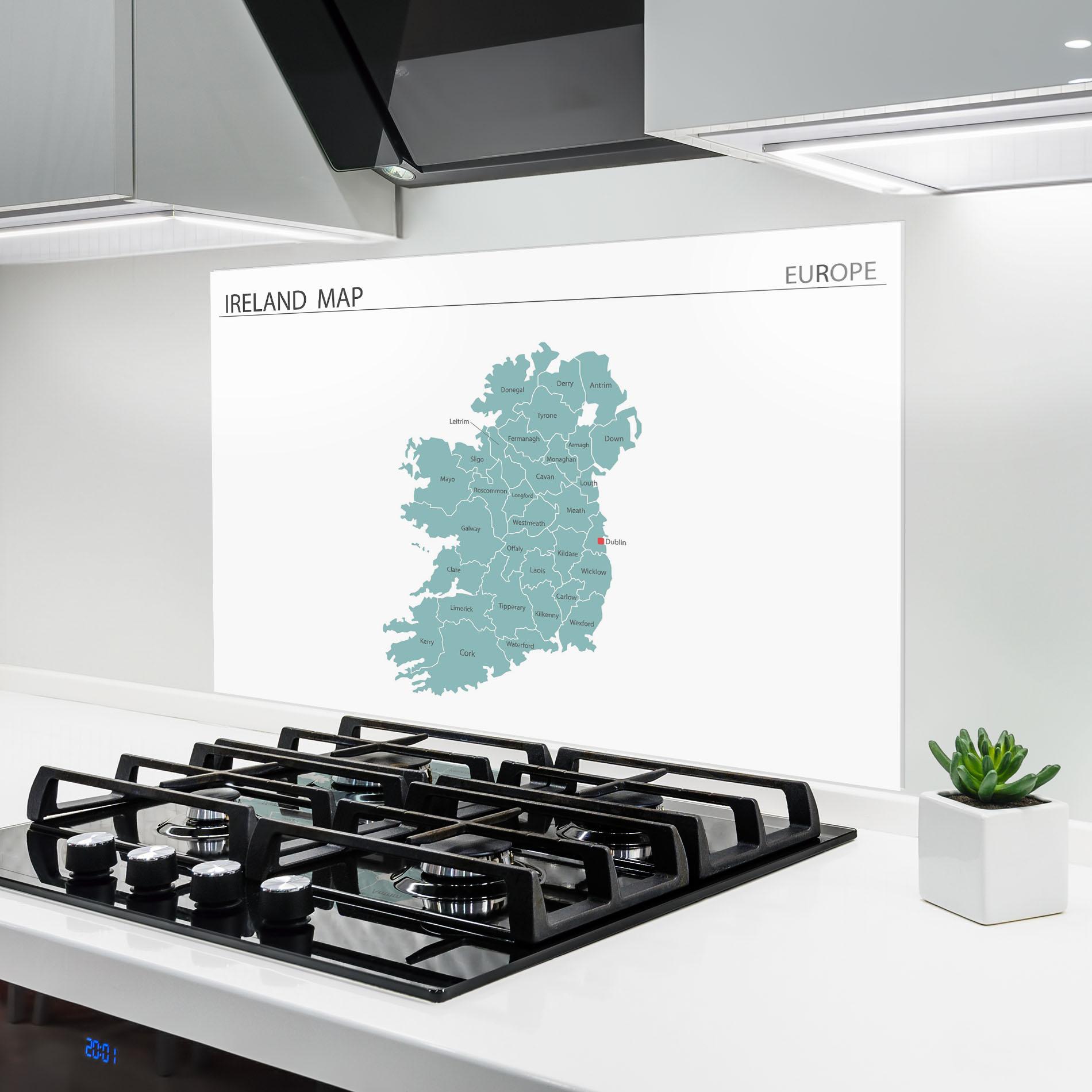 Panel Szklany do Kuchni Ireland Map mockup 6