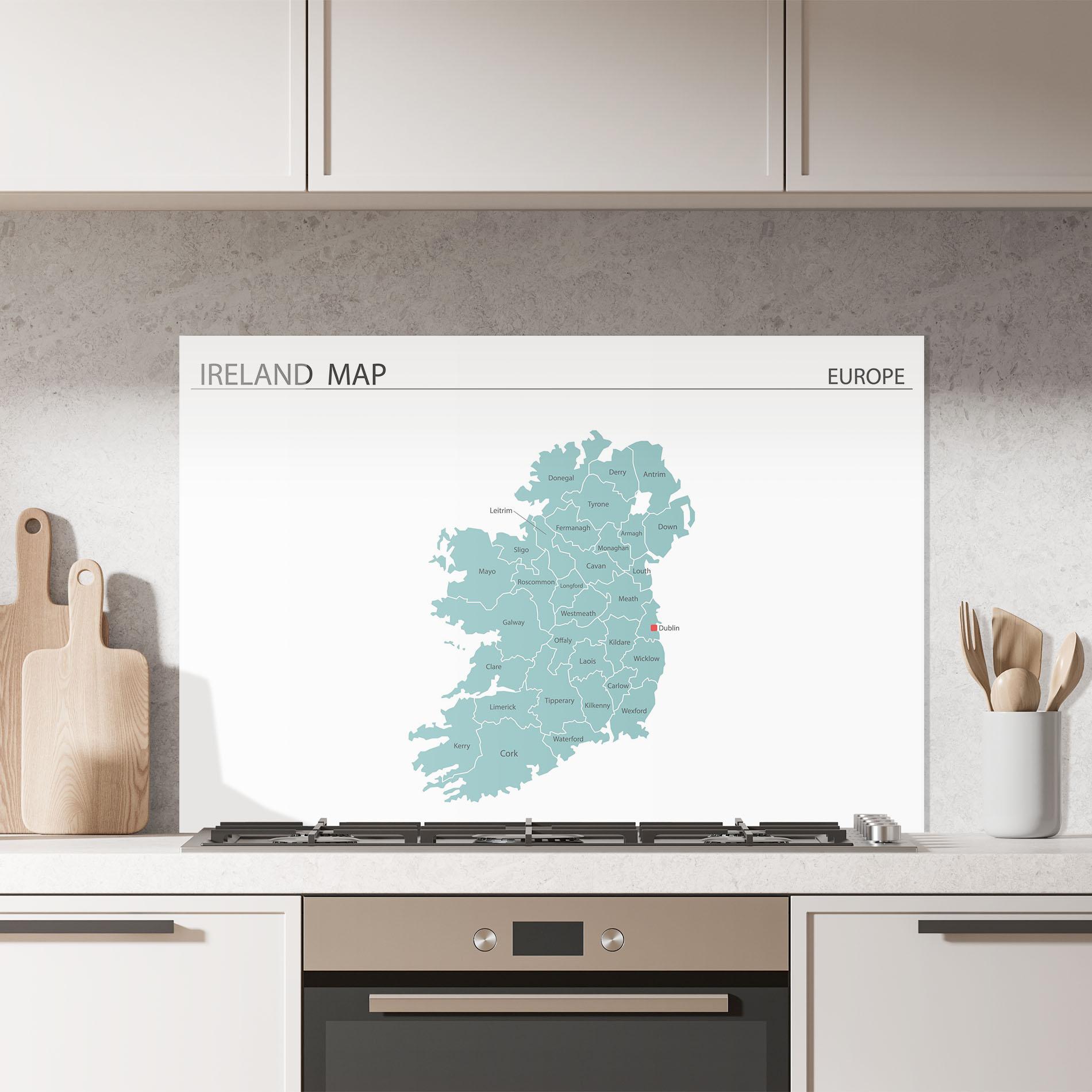 Panel Szklany do Kuchni Ireland Map mockup 7