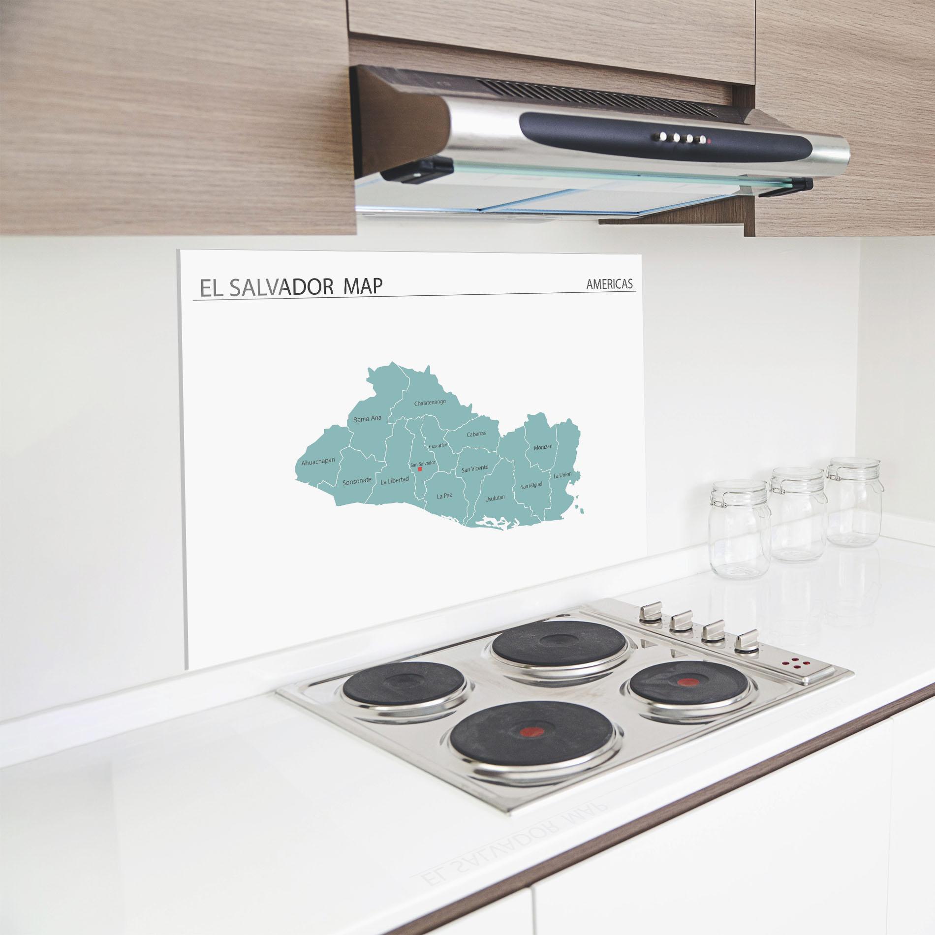 Panel Szklany do Kuchni El Salvador Map mockup 8