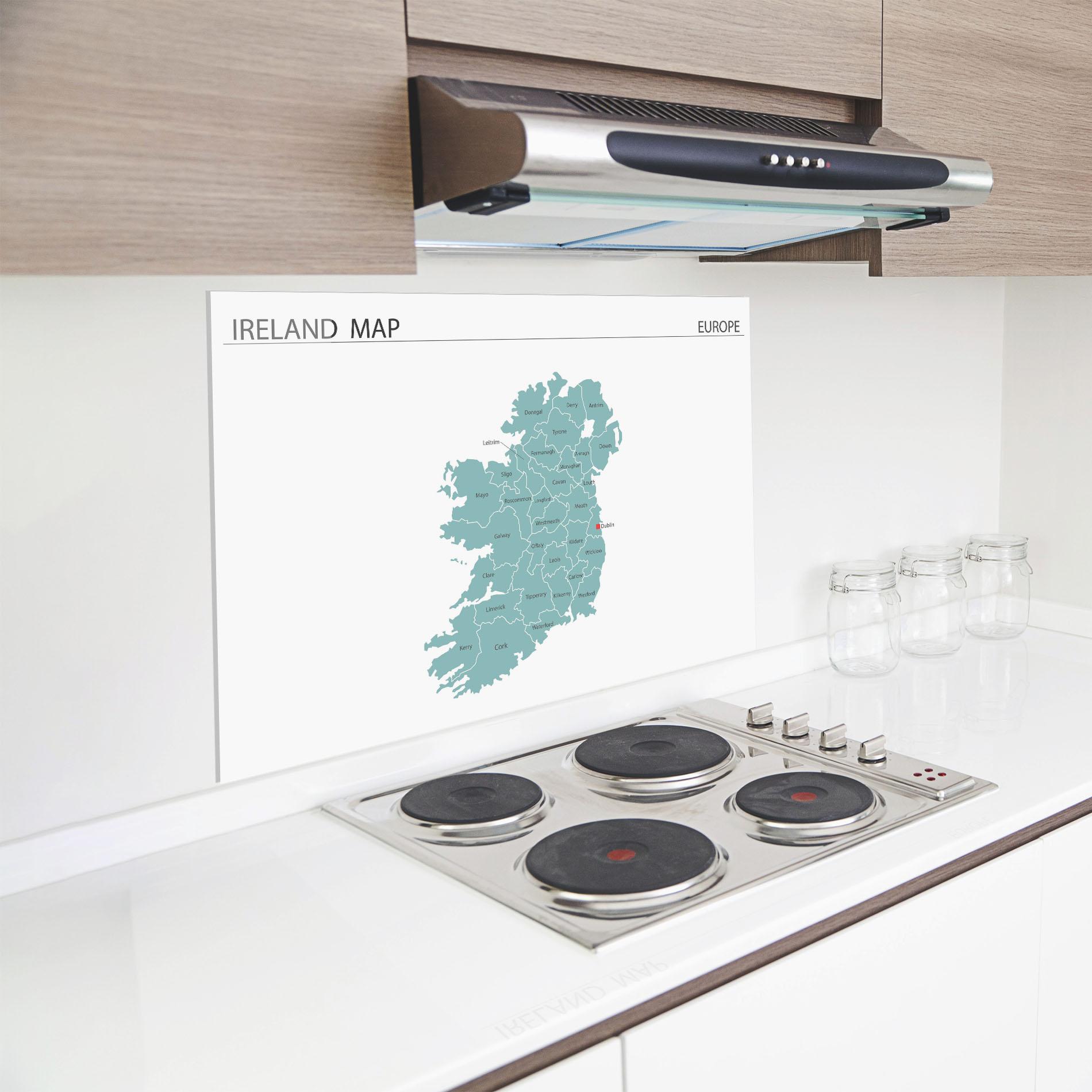 Panel Szklany do Kuchni Ireland Map mockup 8