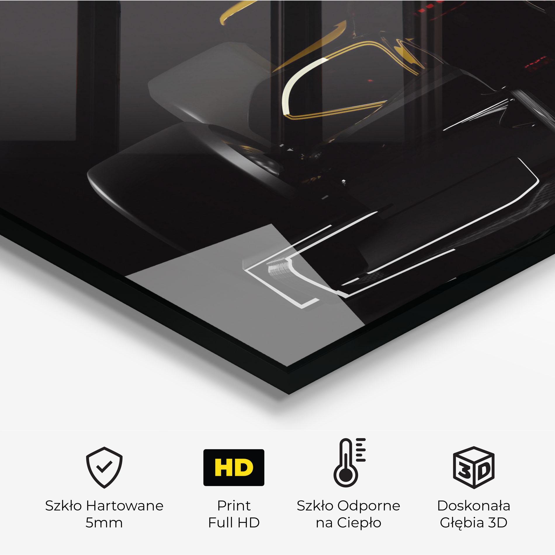 Panel Szklany do Kuchni Dark F1 Car mockup 2