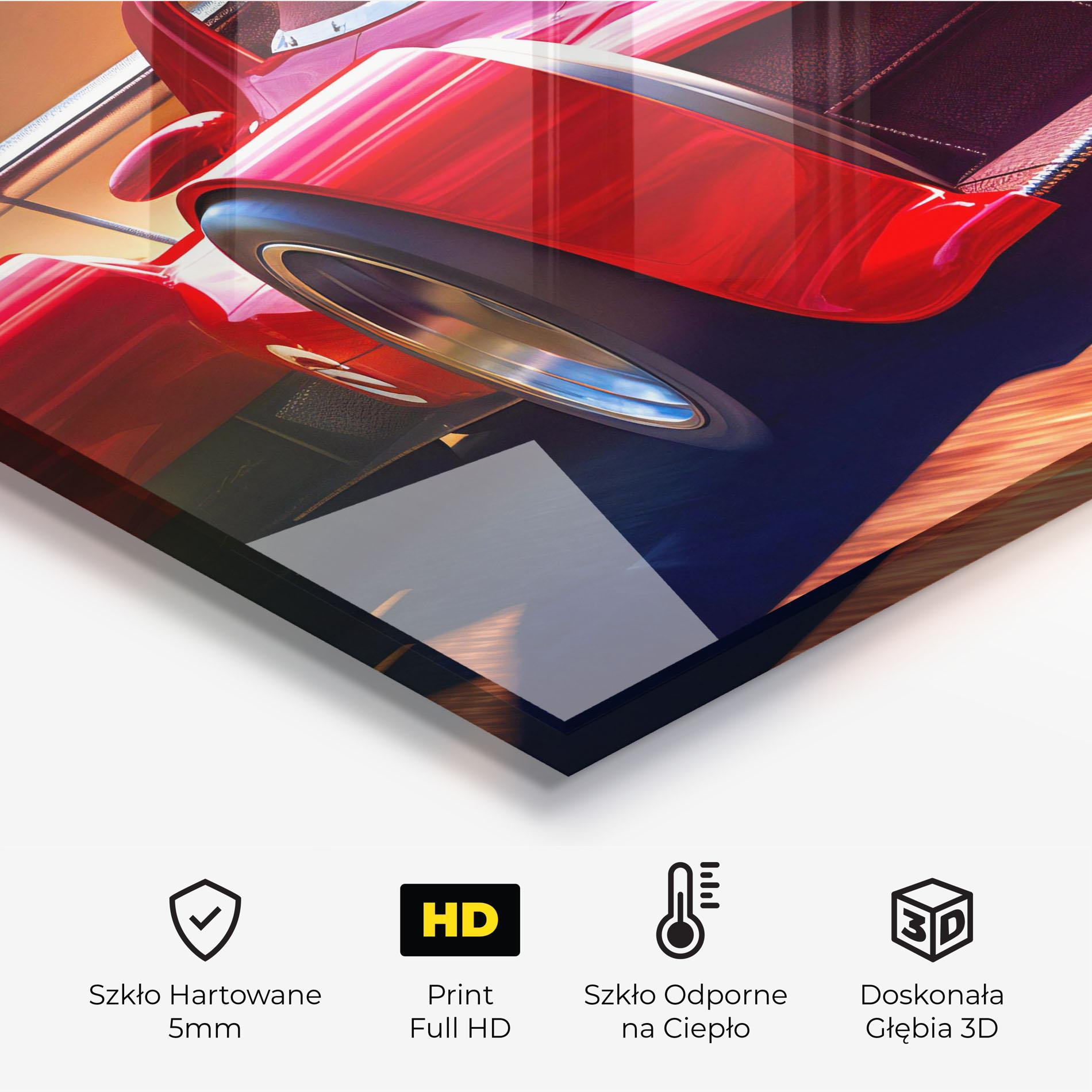 Panel Szklany do Kuchni Red Race Car mockup 2