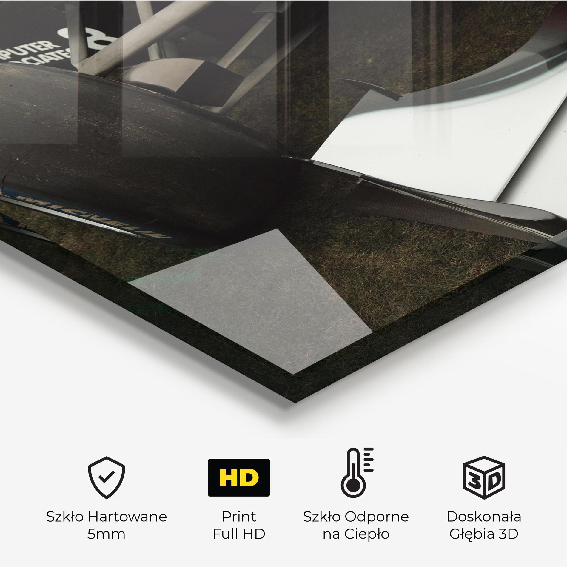 Panel Szklany do Kuchni White F1 Car mockup 2