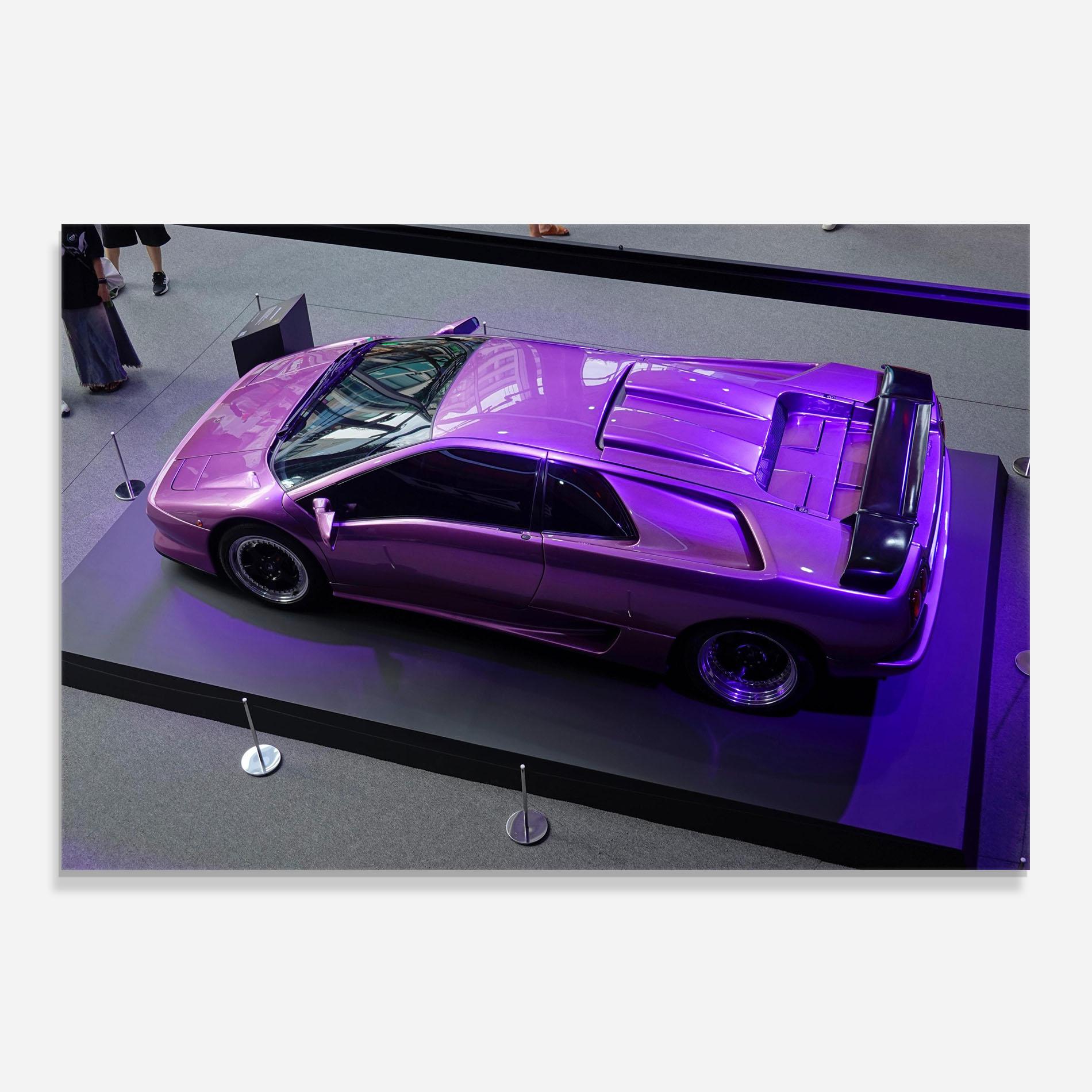 Panel Szklany do Kuchni Purple Old Lambo mockup 0