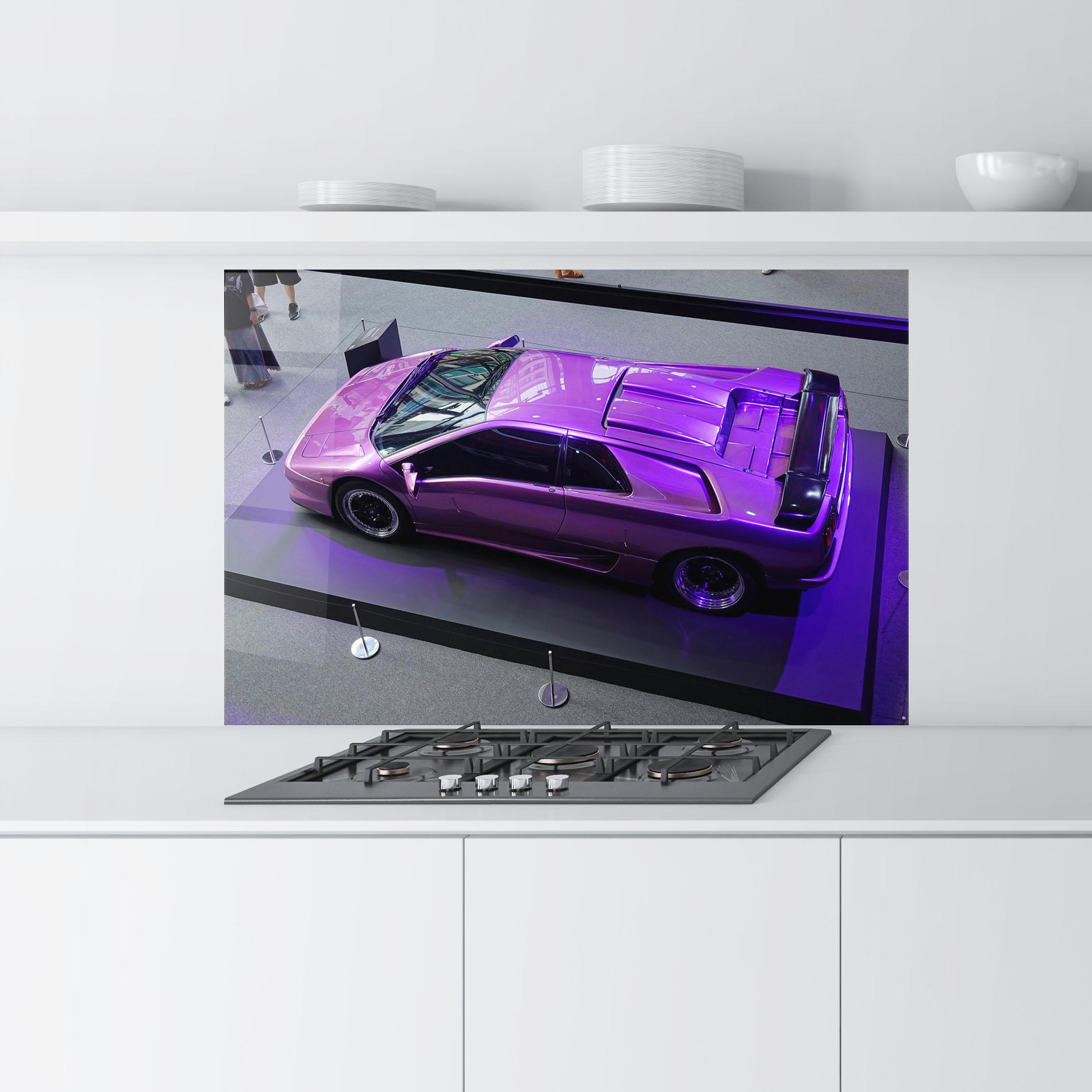 Panel Szklany do Kuchni Purple Old Lambo mockup 9