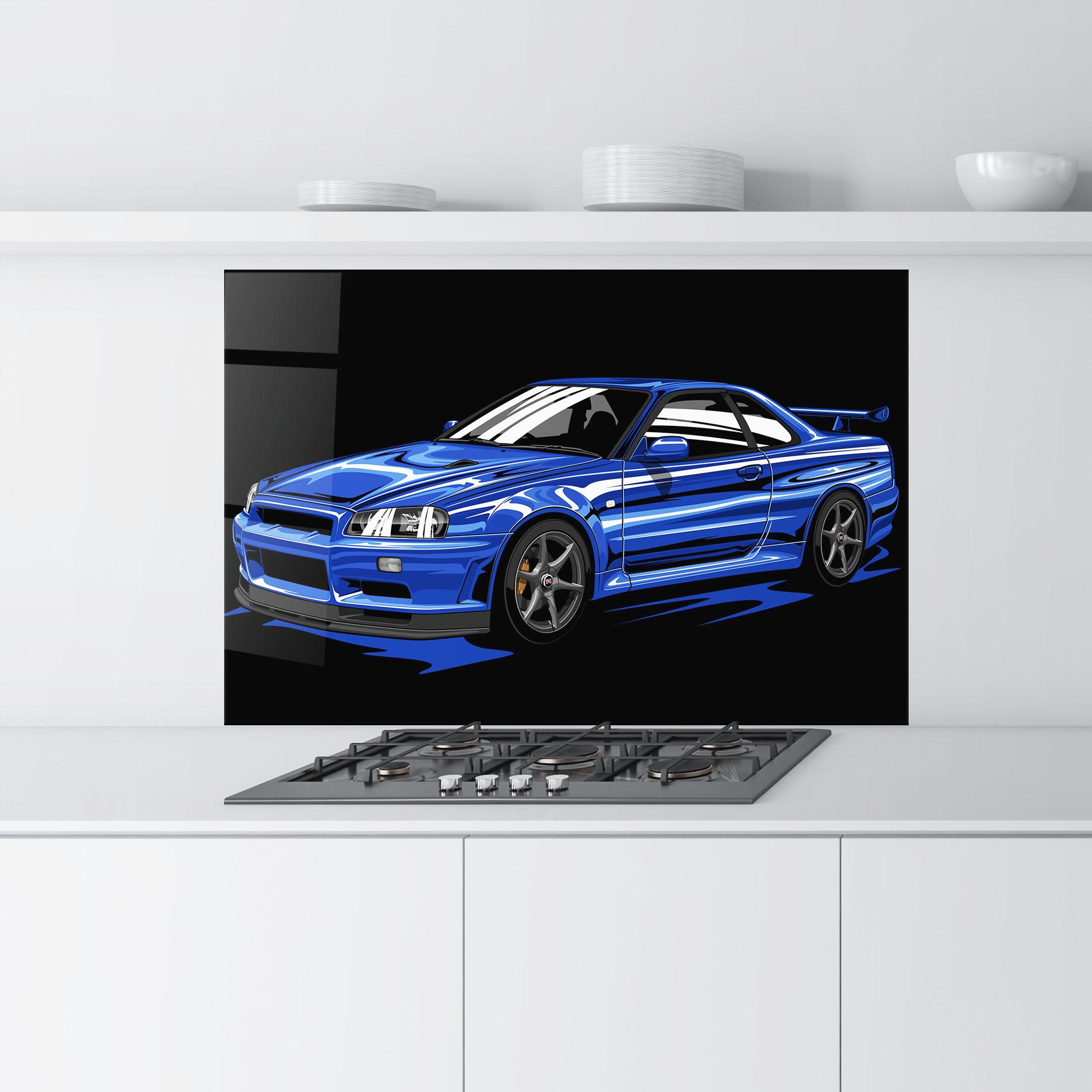 Panel Szklany do Kuchni Sport Blue Car mockup 9