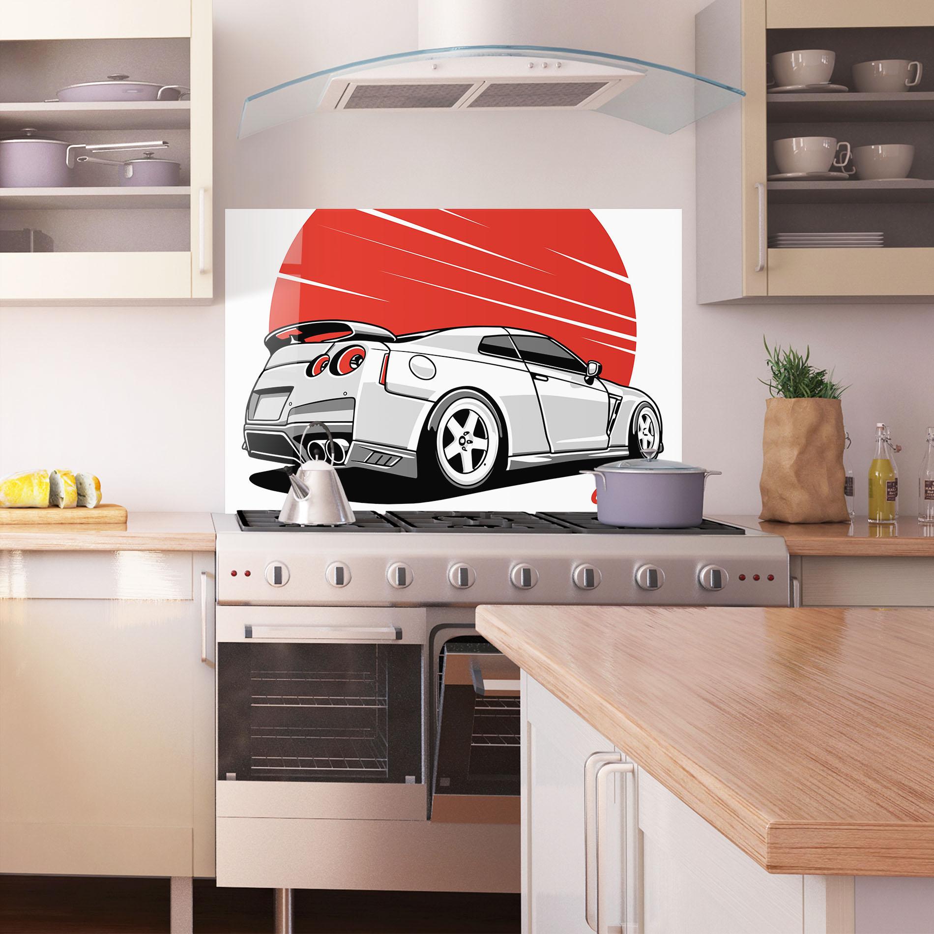 Panel Szklany do Kuchni Grey Gtr Car mockup 1