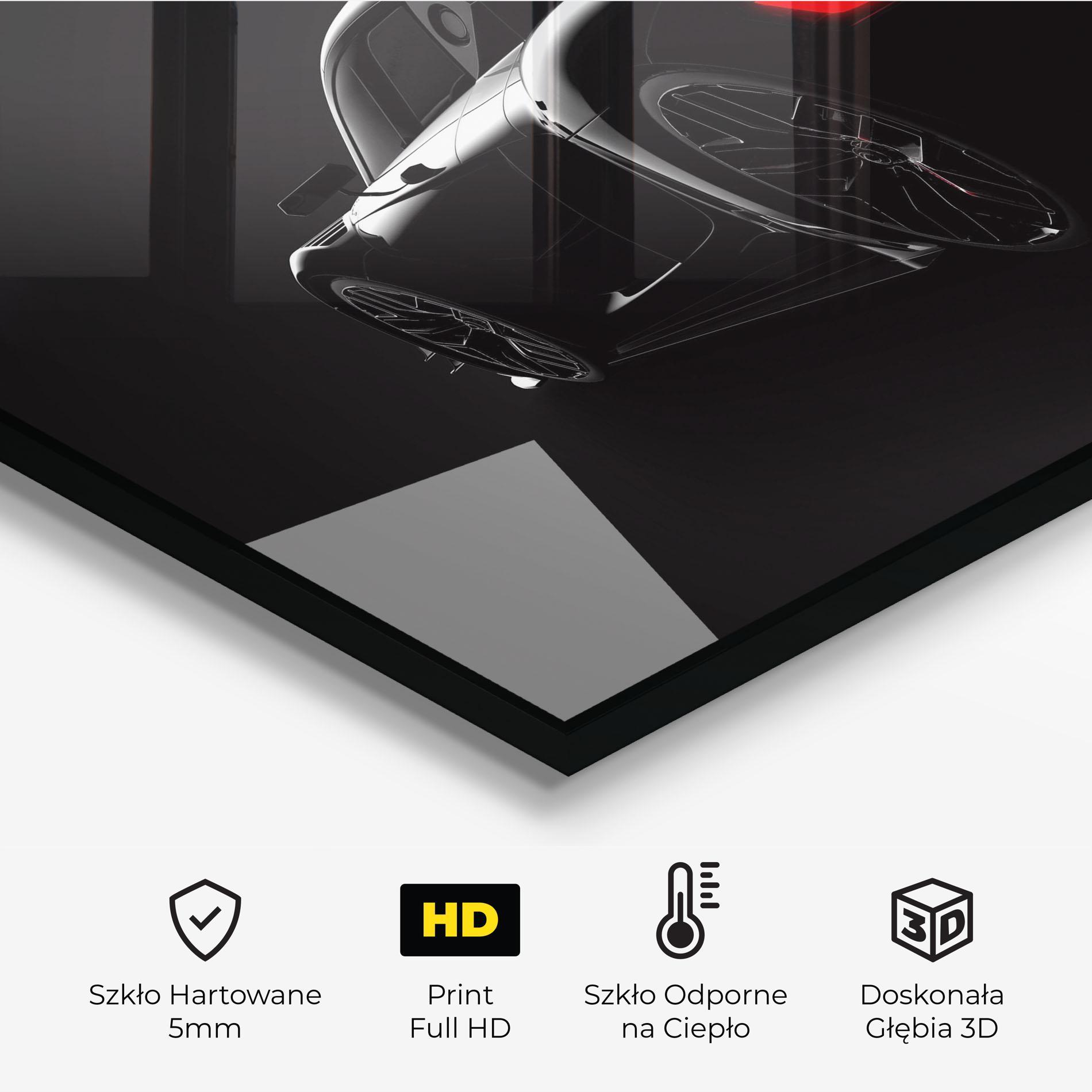 Panel Szklany do Kuchni Black Hypercar Car mockup 2
