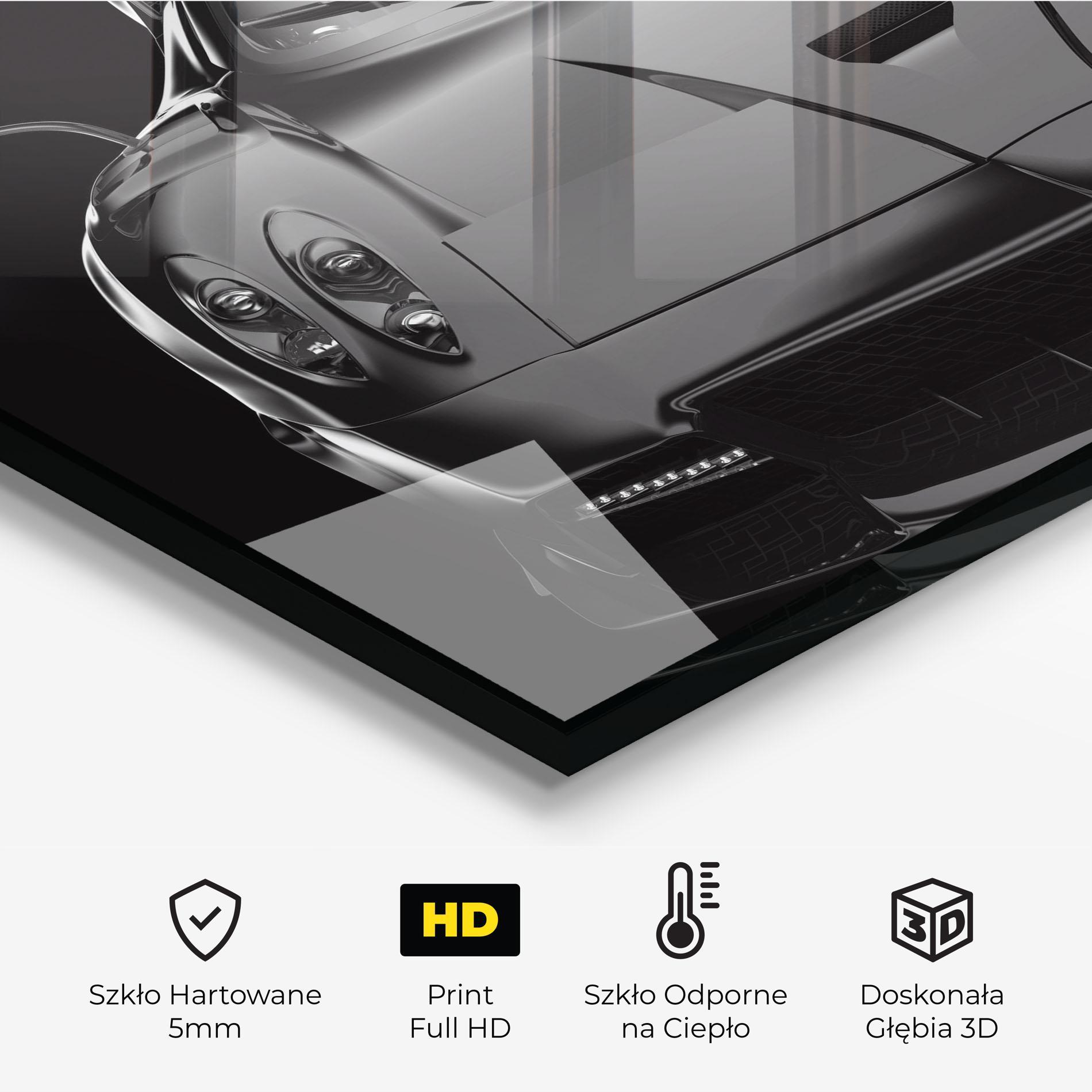 Panel Szklany do Kuchni Black Matte Pagani mockup 2