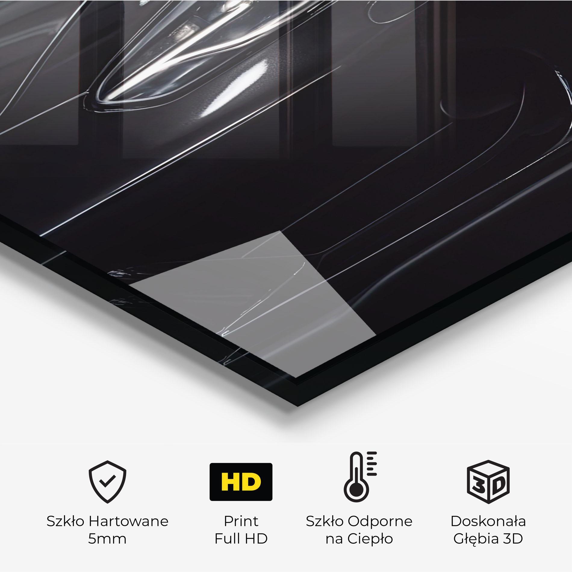 Panel Szklany do Kuchni Black Sports Car mockup 2