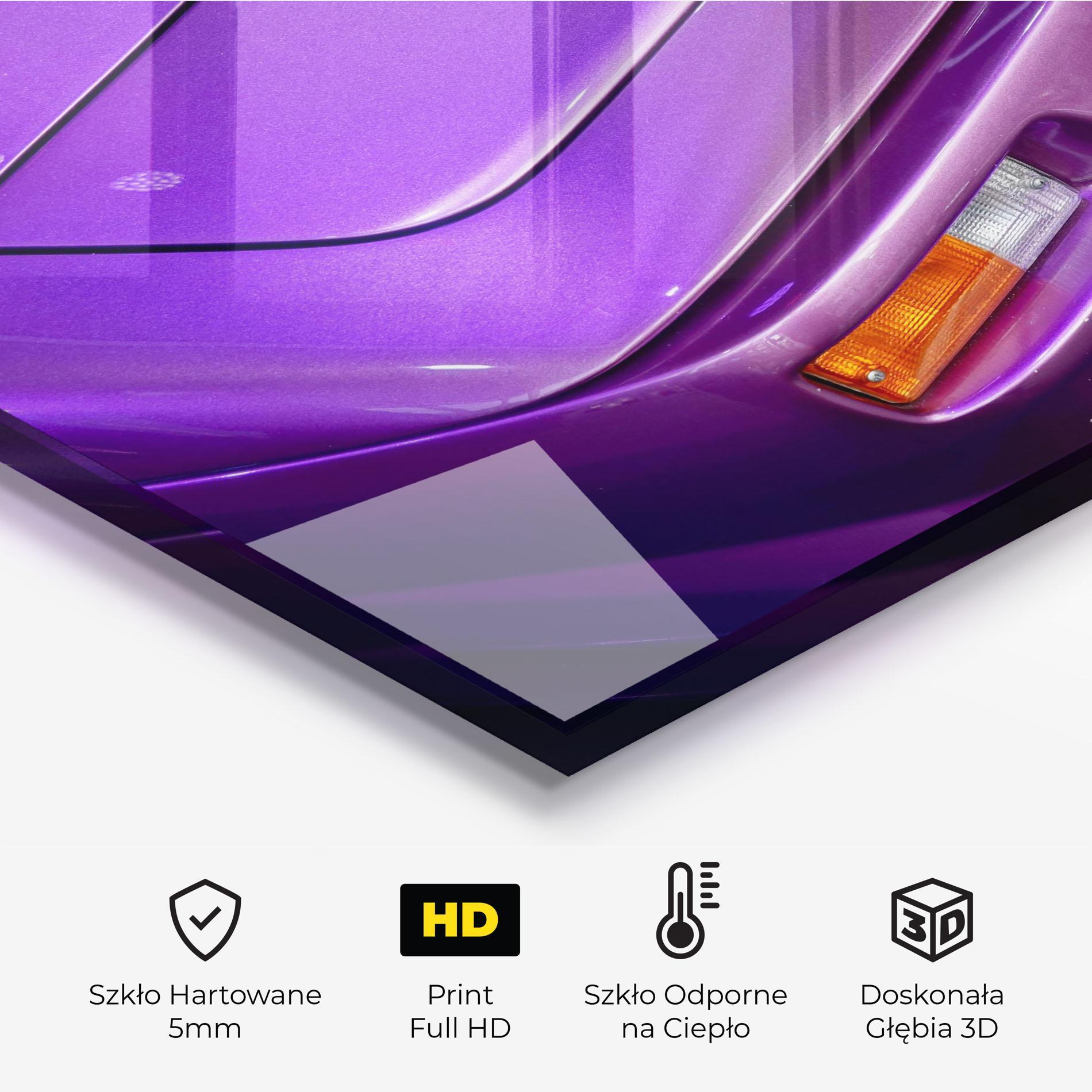 Panel Szklany do Kuchni Purple Lambo Headlight mockup 2