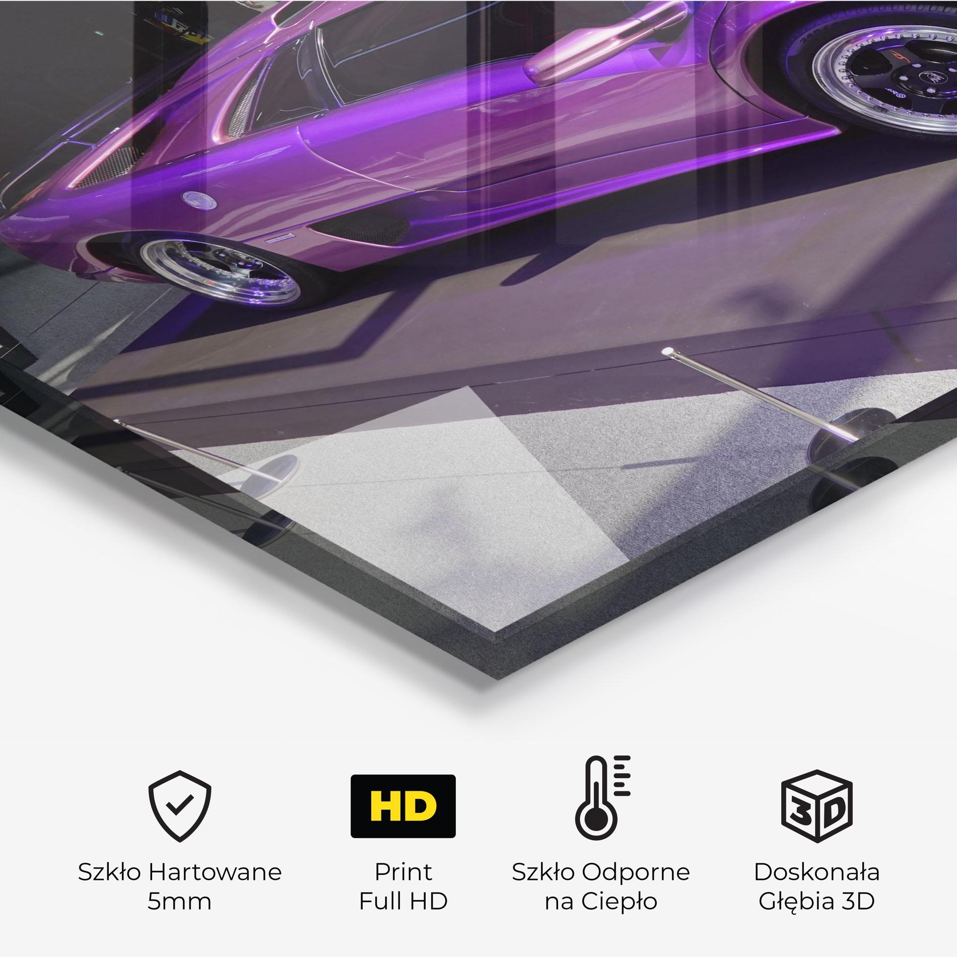 Panel Szklany do Kuchni Purple Lambo mockup 2