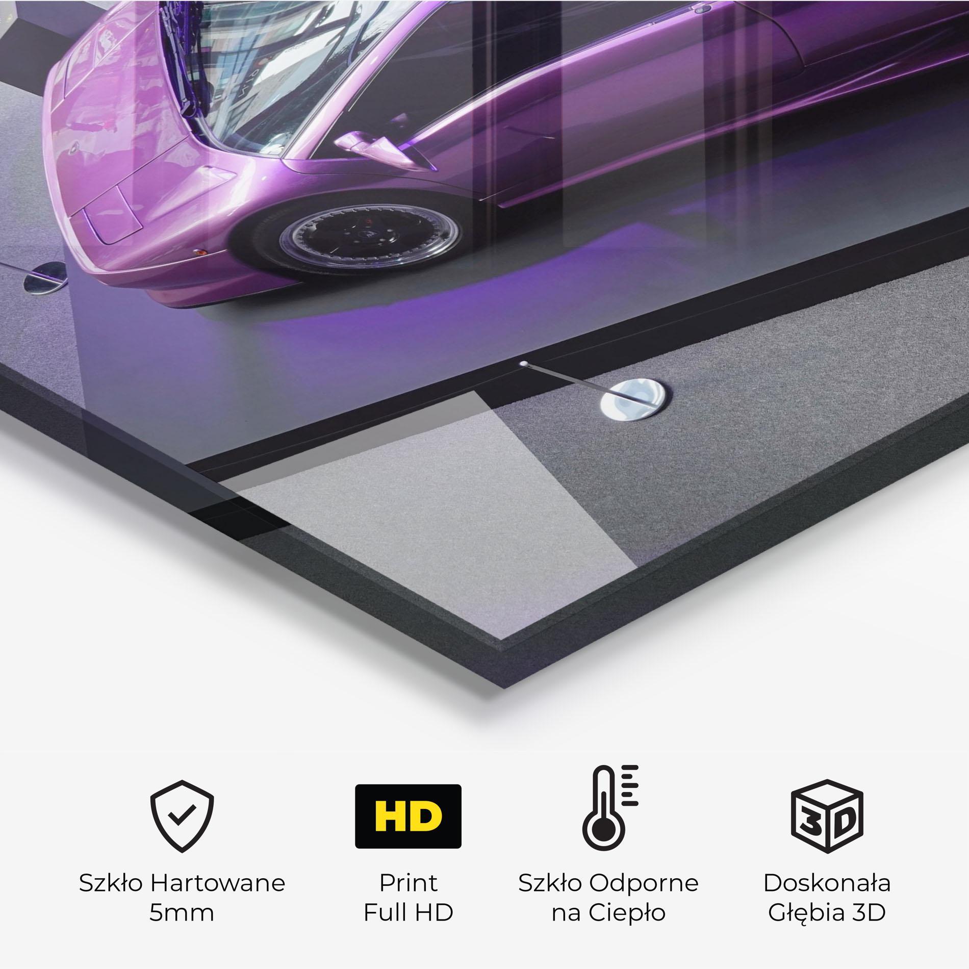 Panel Szklany do Kuchni Purple Old Lambo mockup 2