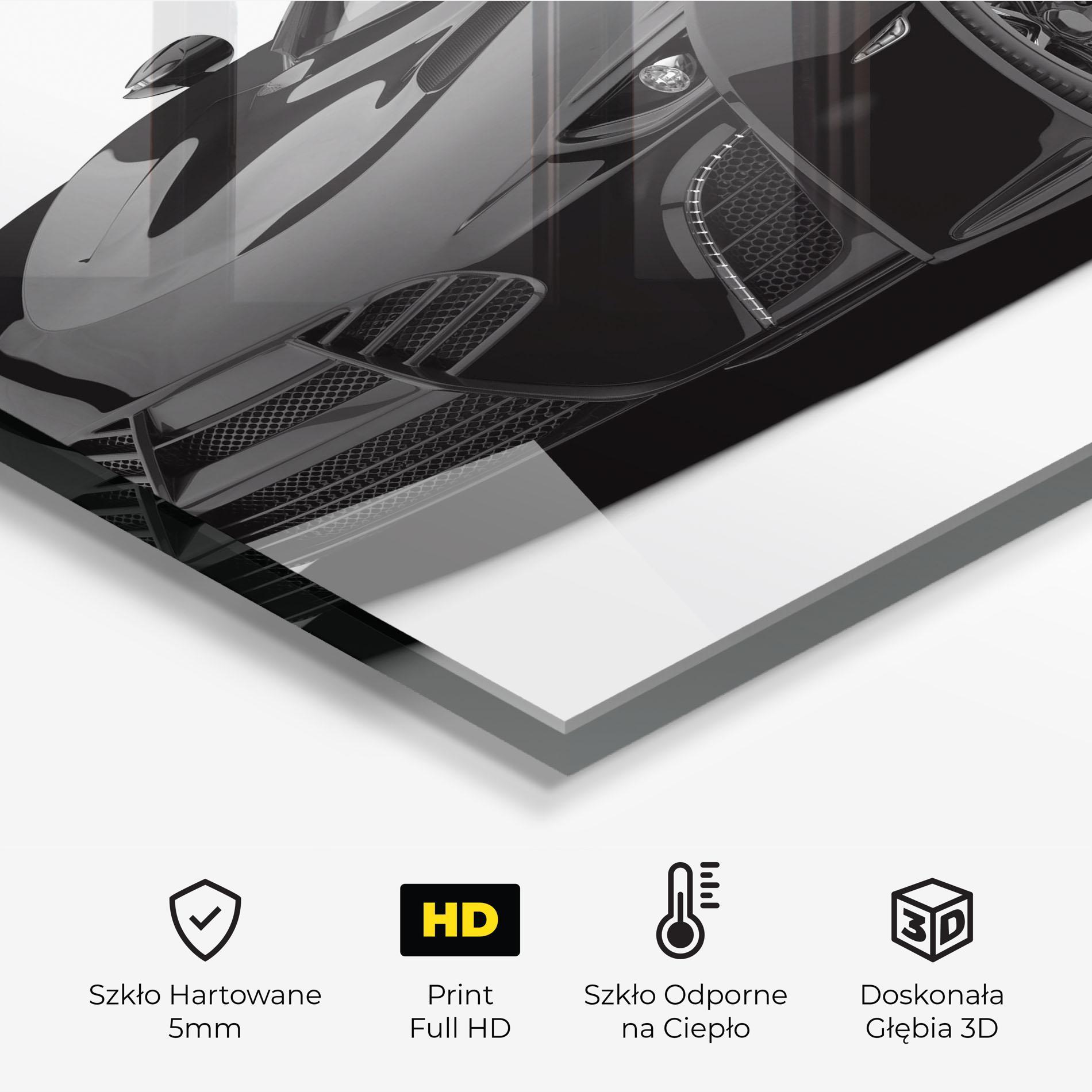 Panel Szklany do Kuchni Sport Black Car mockup 2