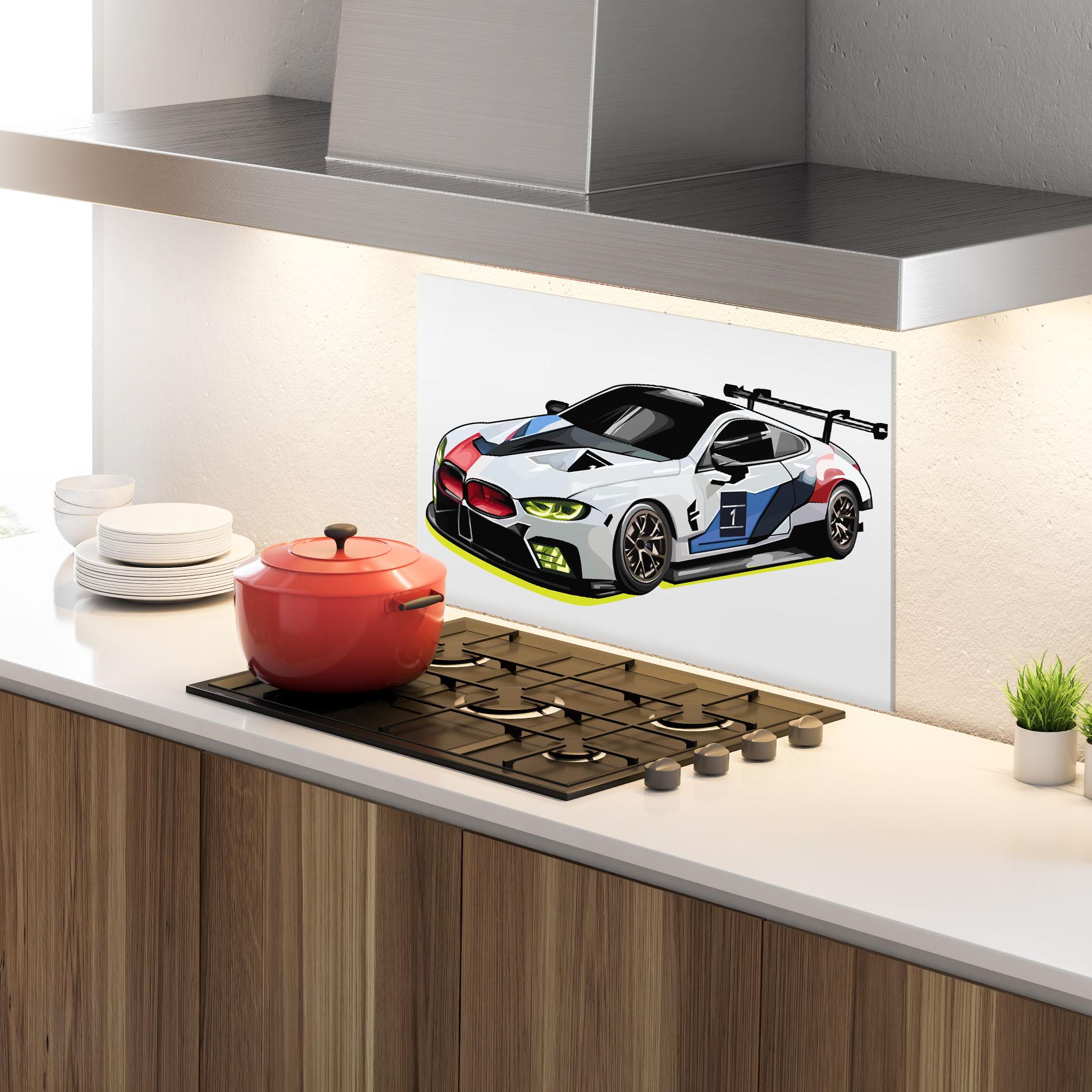 Panel Szklany do Kuchni Bmw Sport Car mockup 4