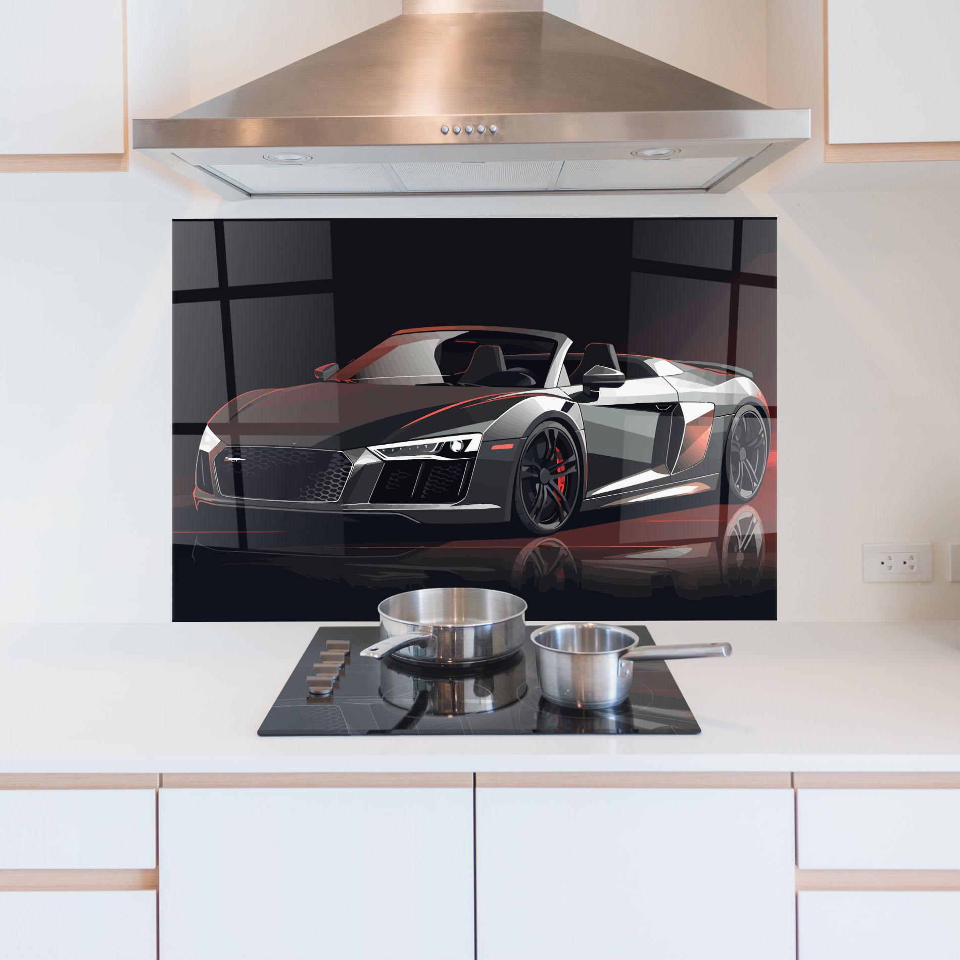 Panel Szklany do Kuchni Cool Grey Car mockup 5