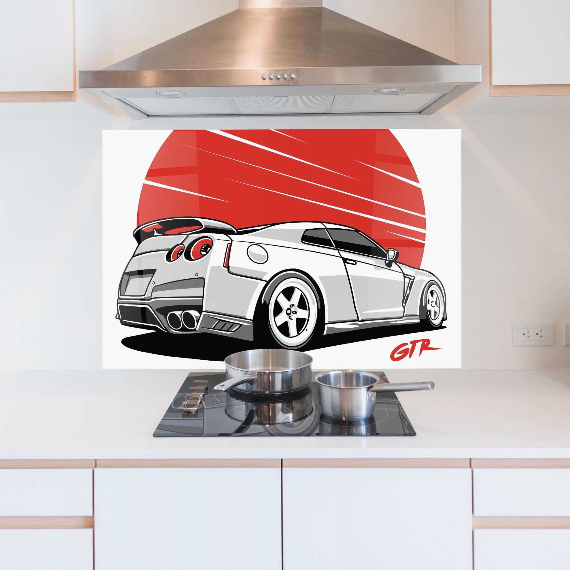 Panel Szklany do Kuchni Grey Gtr Car mockup 5
