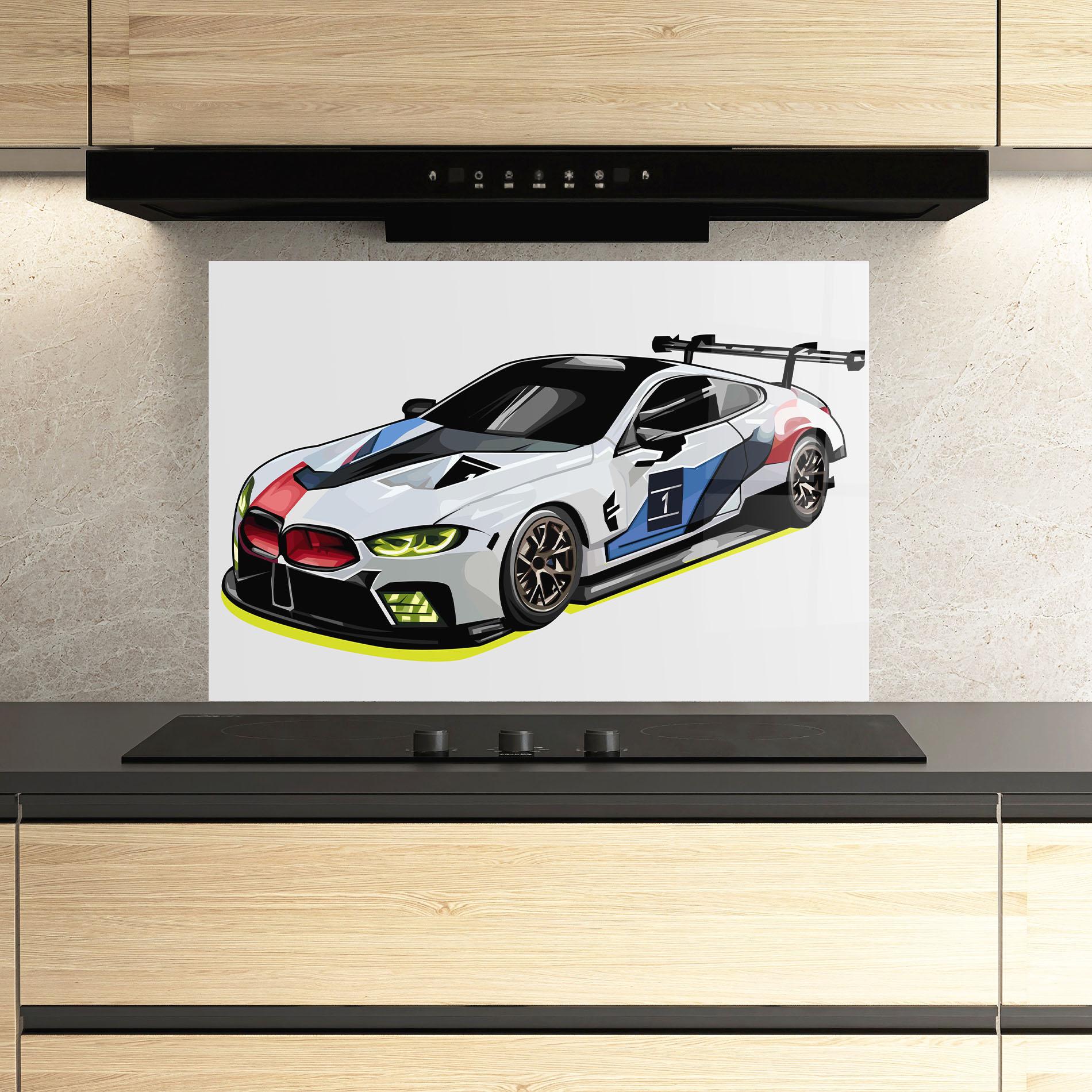 Panel Szklany do Kuchni Bmw Sport Car mockup 3
