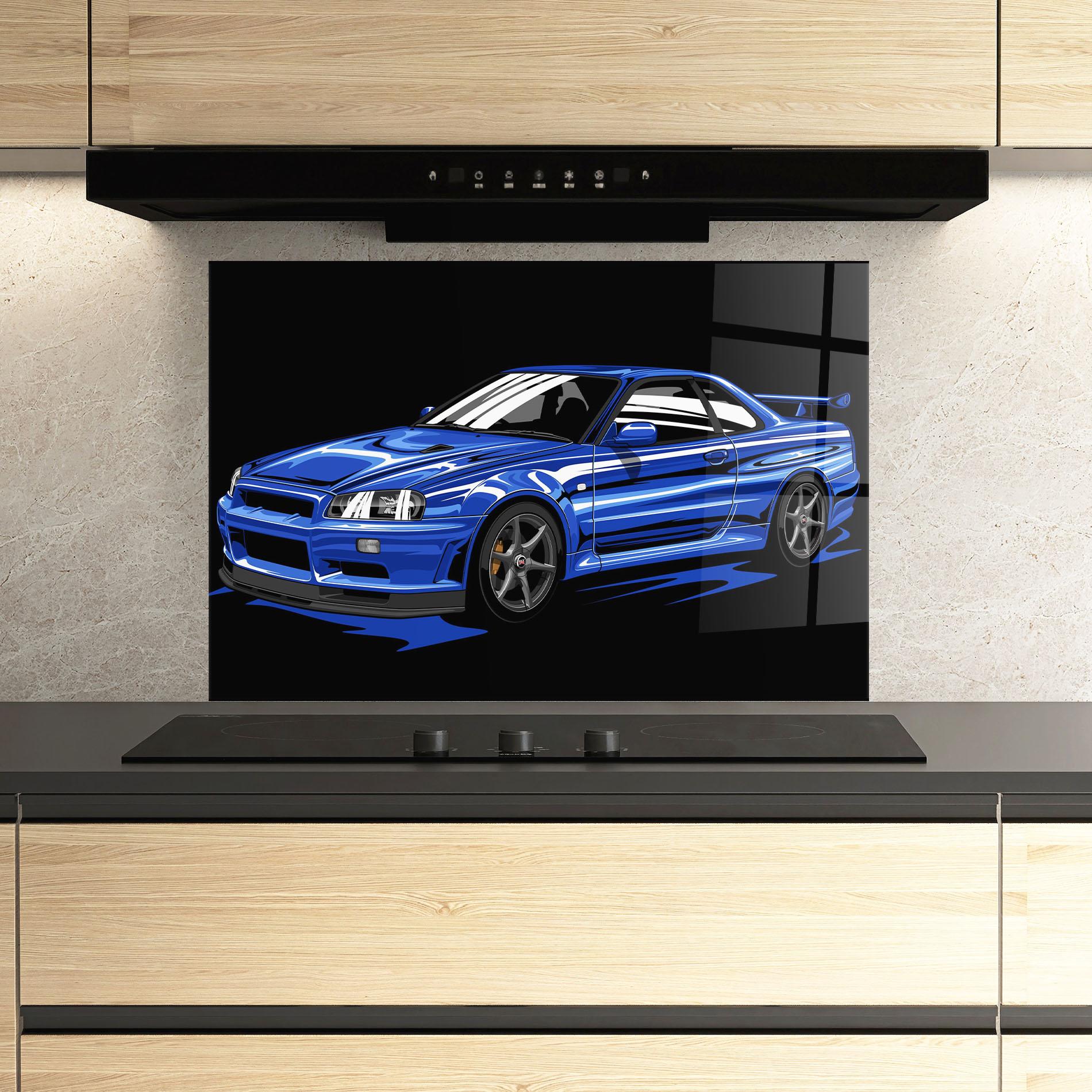 Panel Szklany do Kuchni Sport Blue Car mockup 3