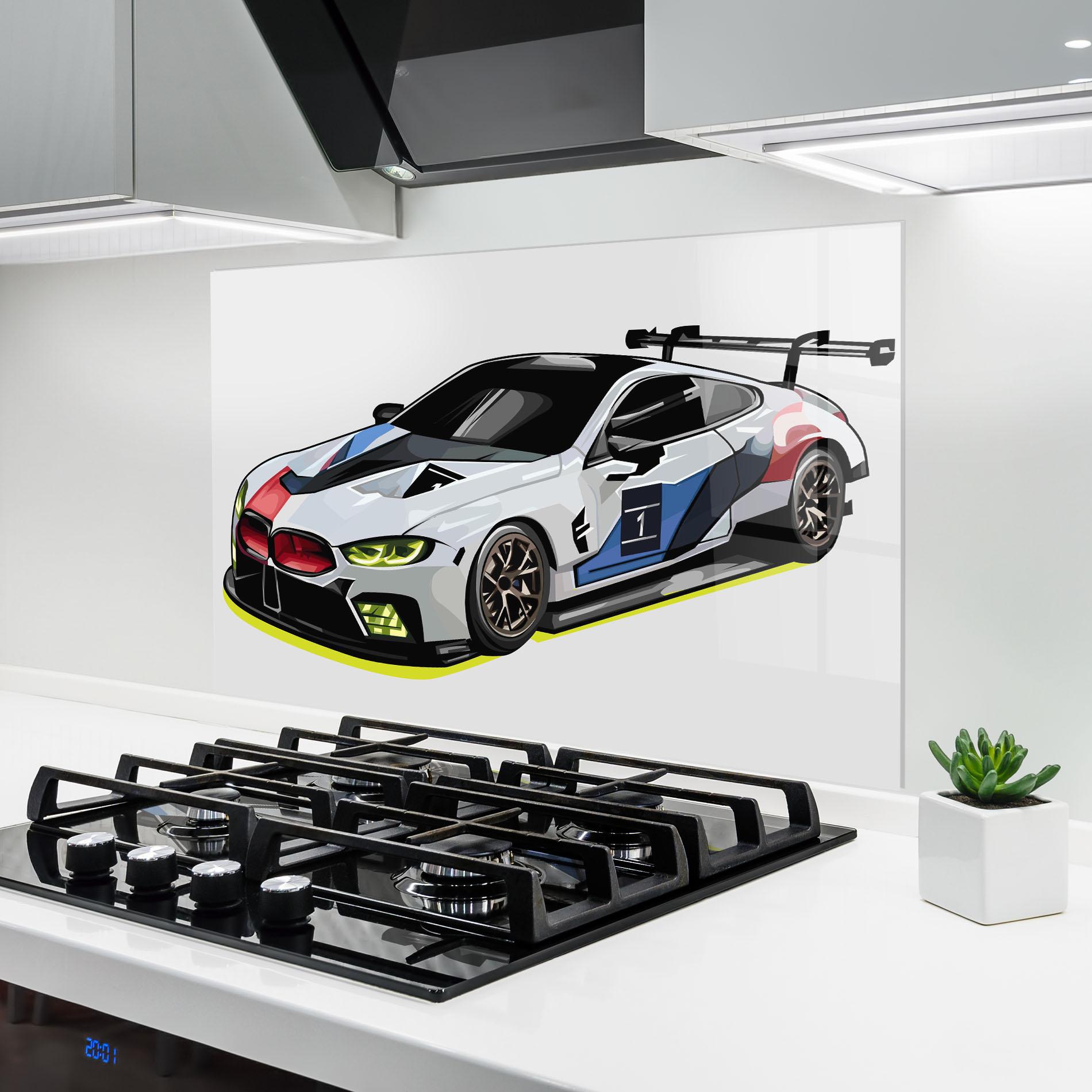 Panel Szklany do Kuchni Bmw Sport Car mockup 6