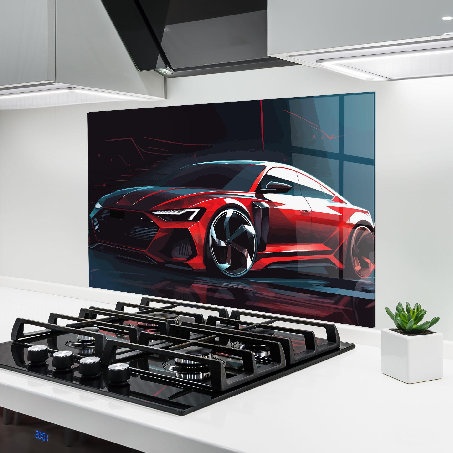 Panel Szklany do Kuchni Red Blue Sport Car mockup 6