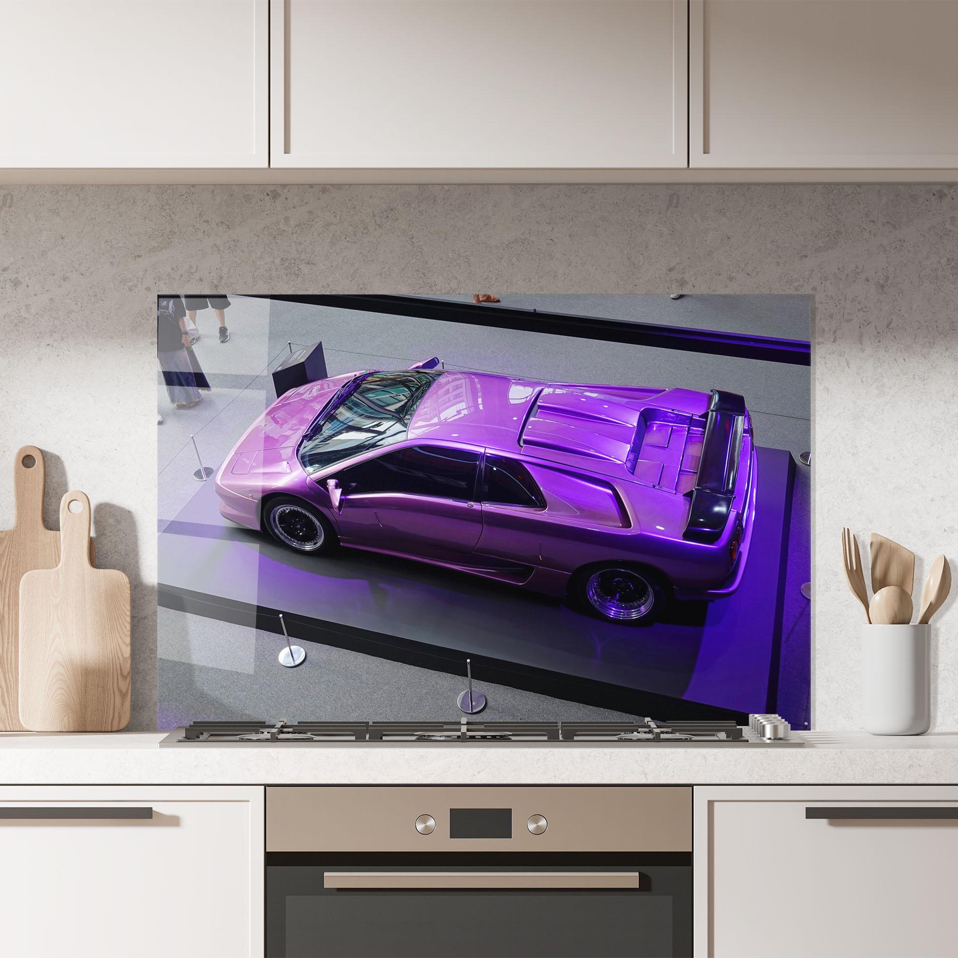 Panel Szklany do Kuchni Purple Old Lambo mockup 7