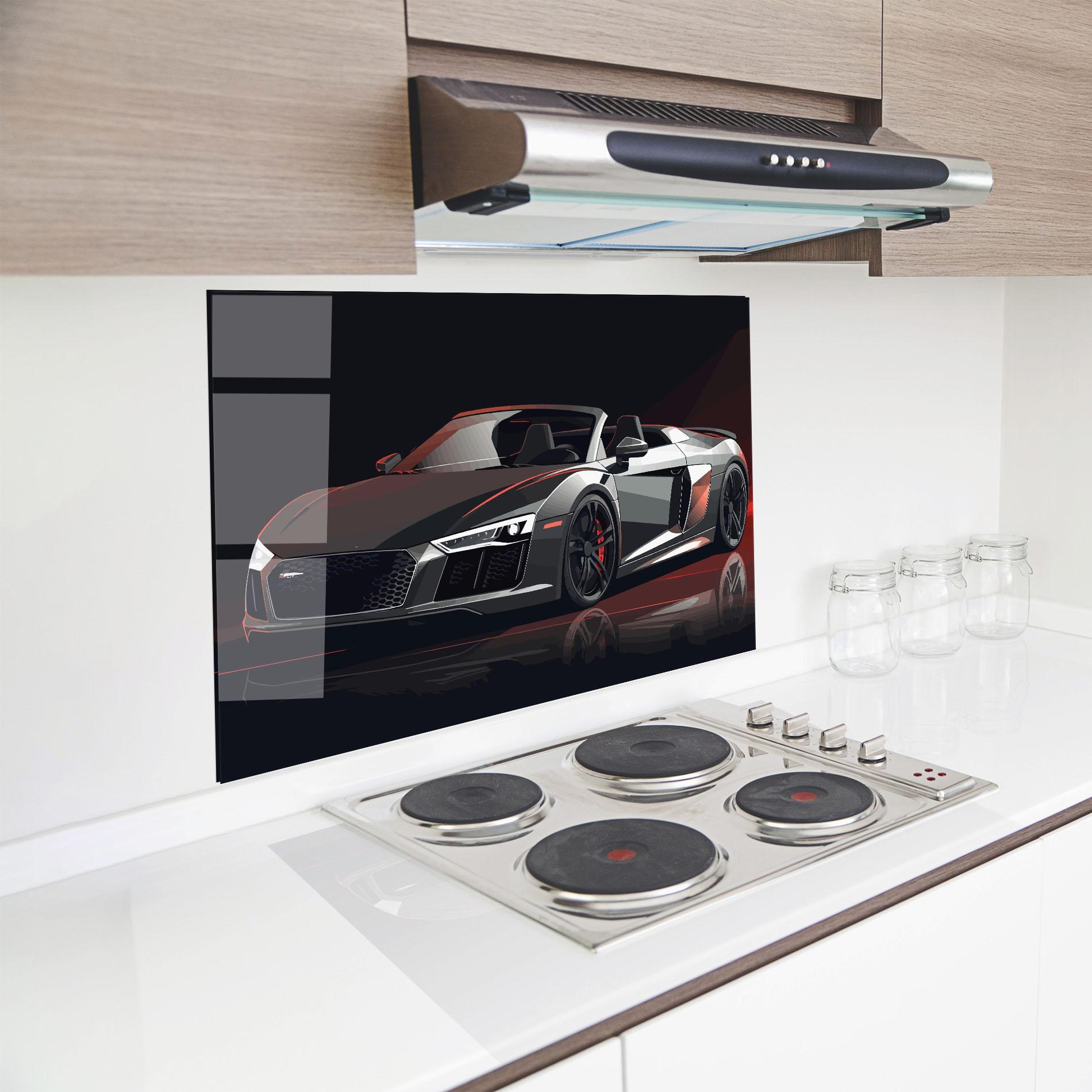 Panel Szklany do Kuchni Cool Grey Car mockup 8