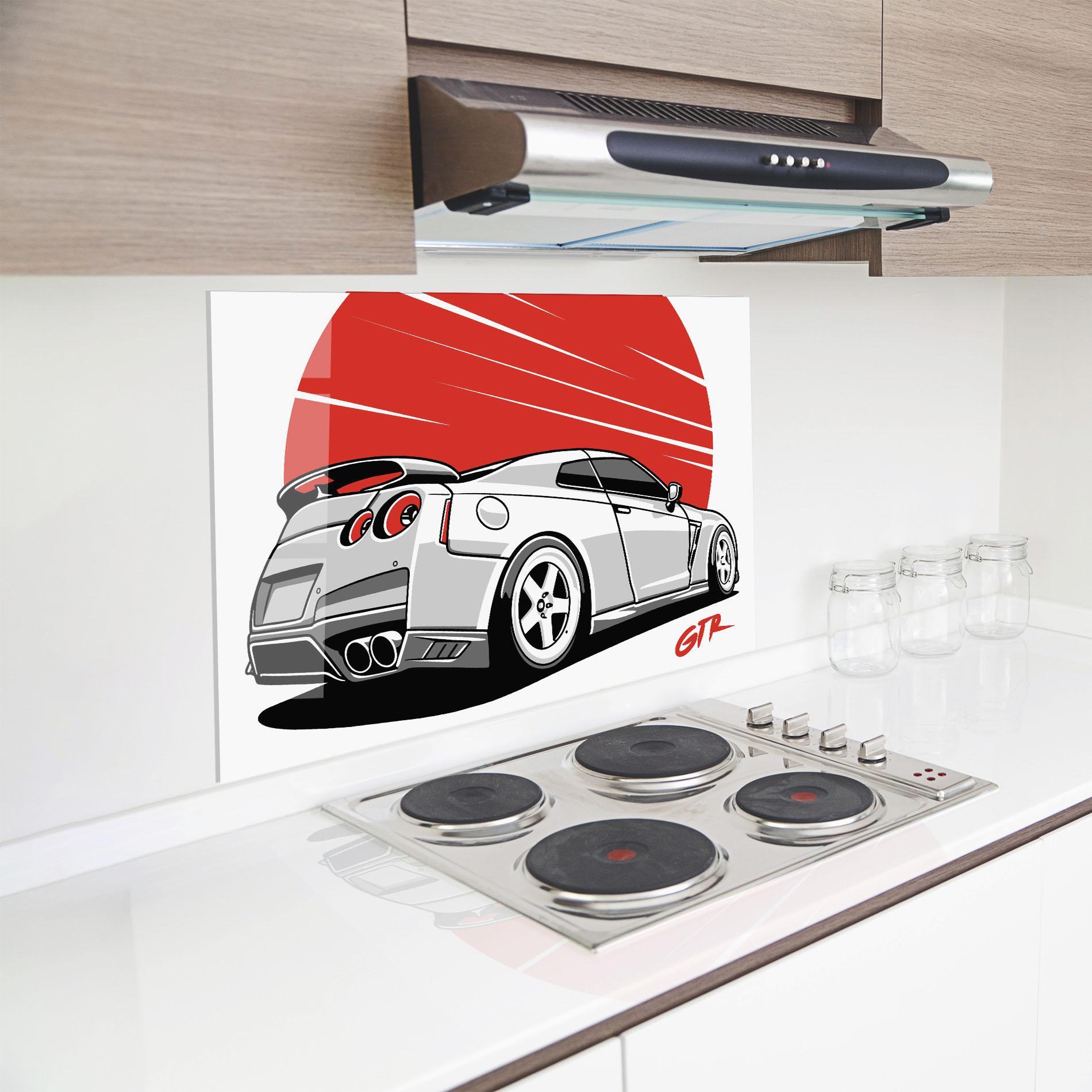 Panel Szklany do Kuchni Grey Gtr Car mockup 8