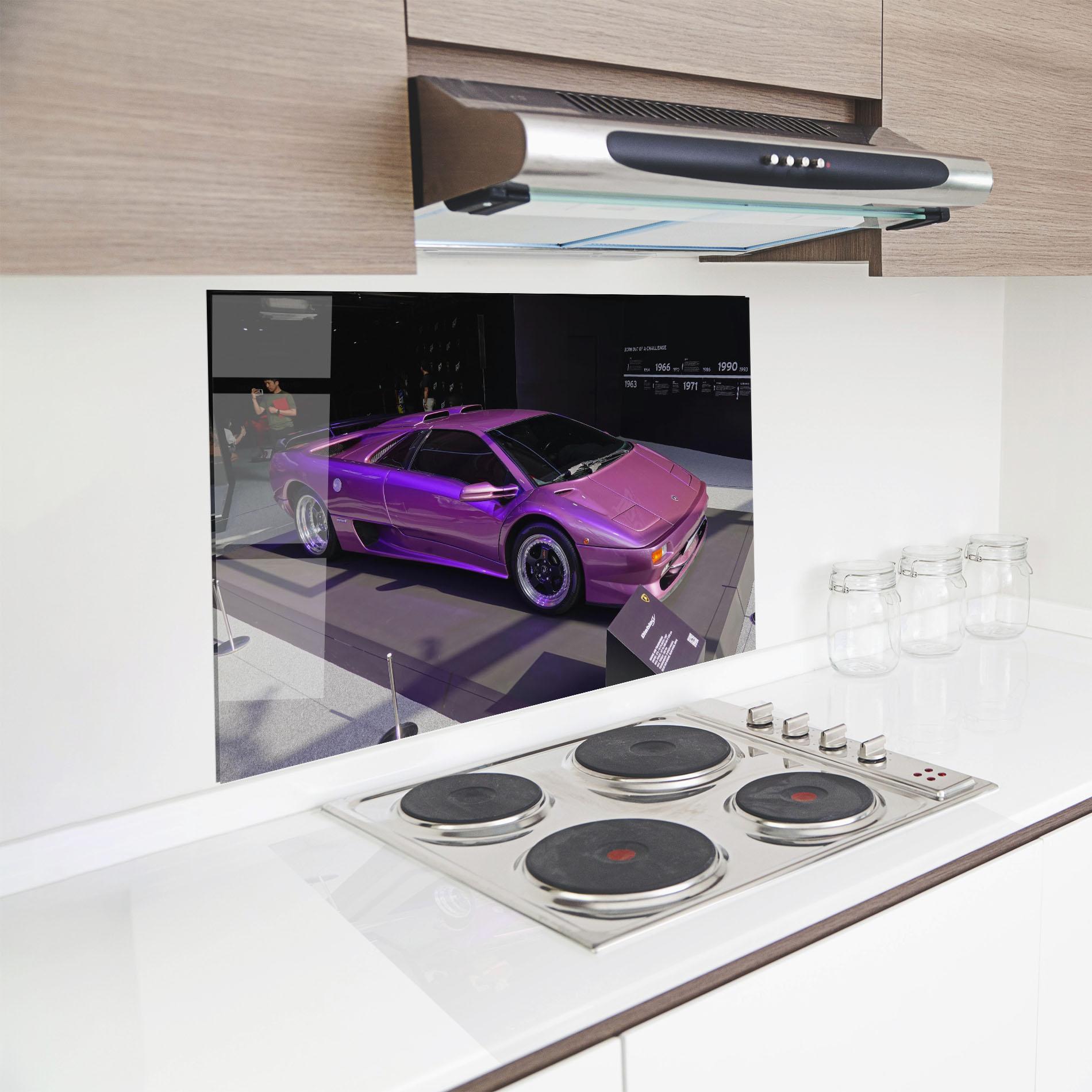Panel Szklany do Kuchni Purple Lambo mockup 8