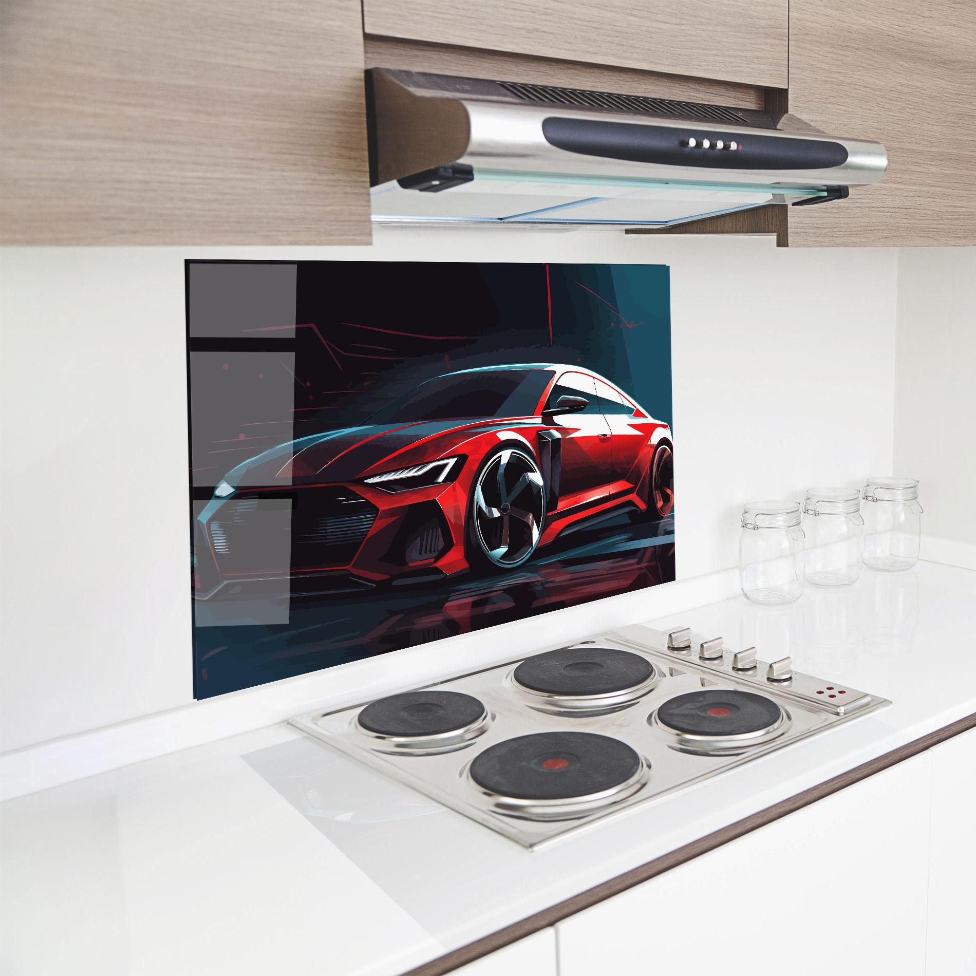 Panel Szklany do Kuchni Red Blue Sport Car mockup 8