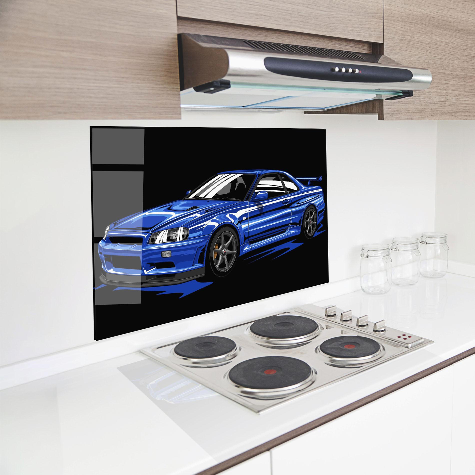 Panel Szklany do Kuchni Sport Blue Car mockup 8