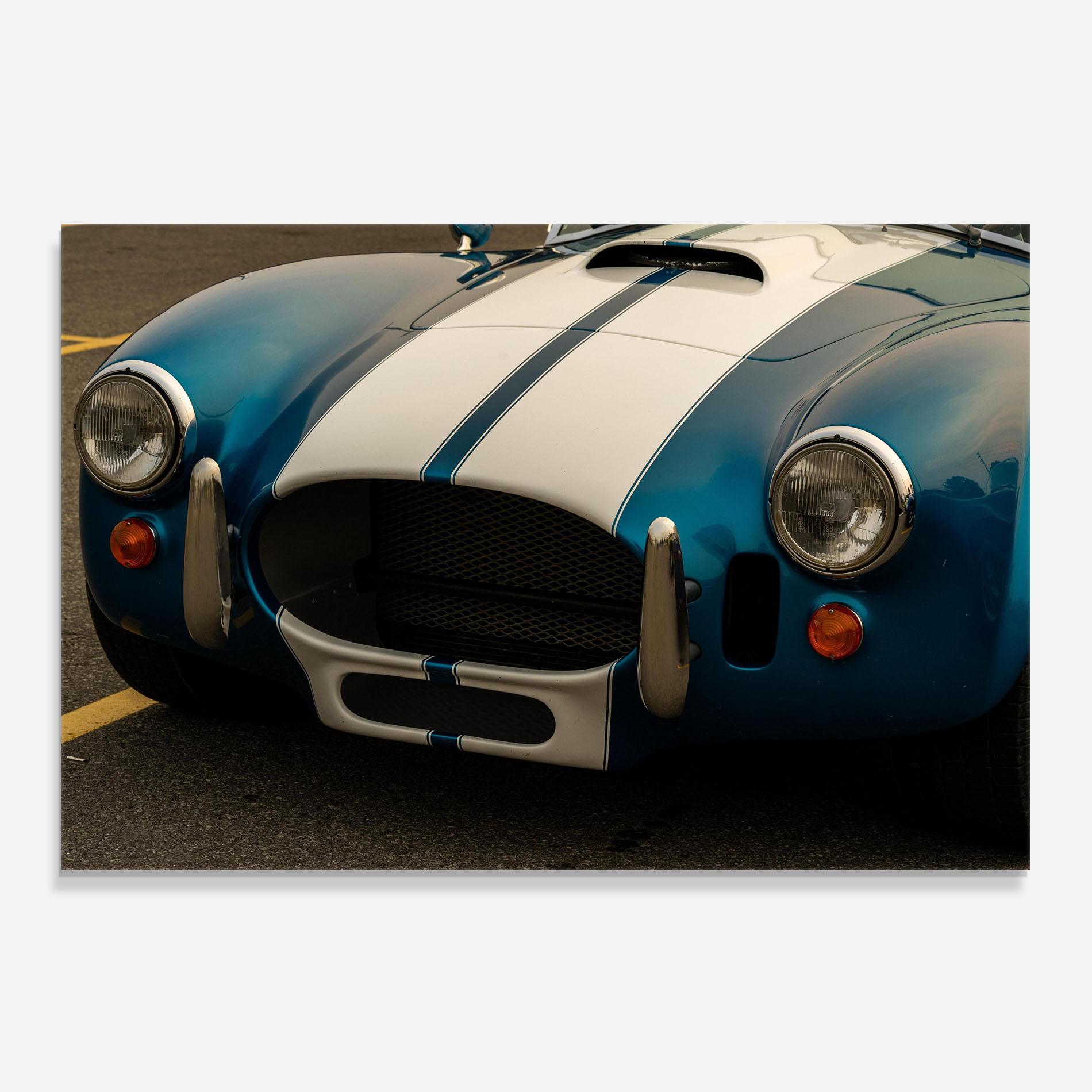Panel Szklany do Kuchni Blue Vintage Car mockup 0