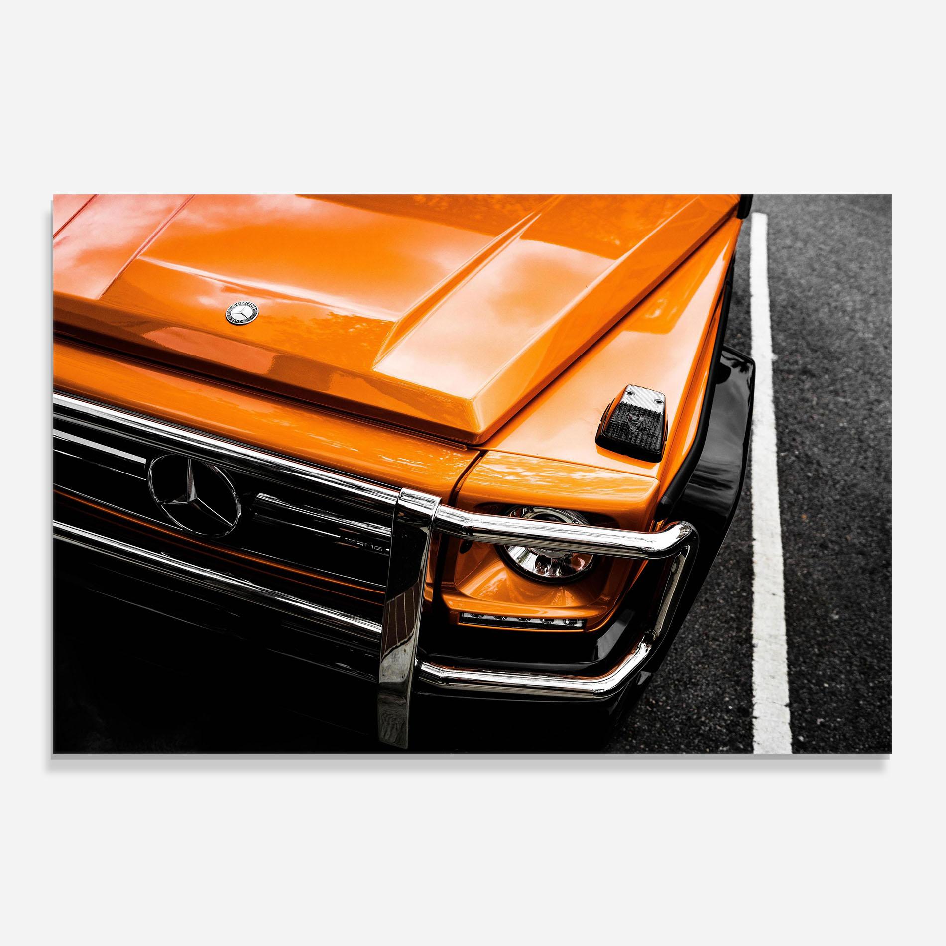 Panel Szklany do Kuchni Vintage Orange Car mockup 0