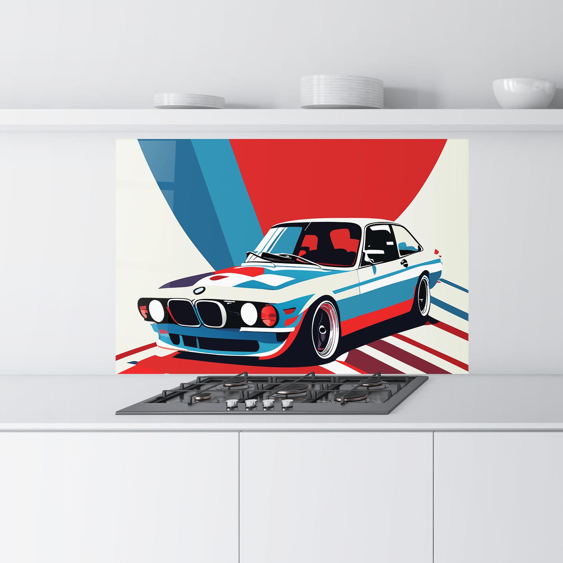 Panel Szklany do Kuchni Vintage Bmw mockup 9