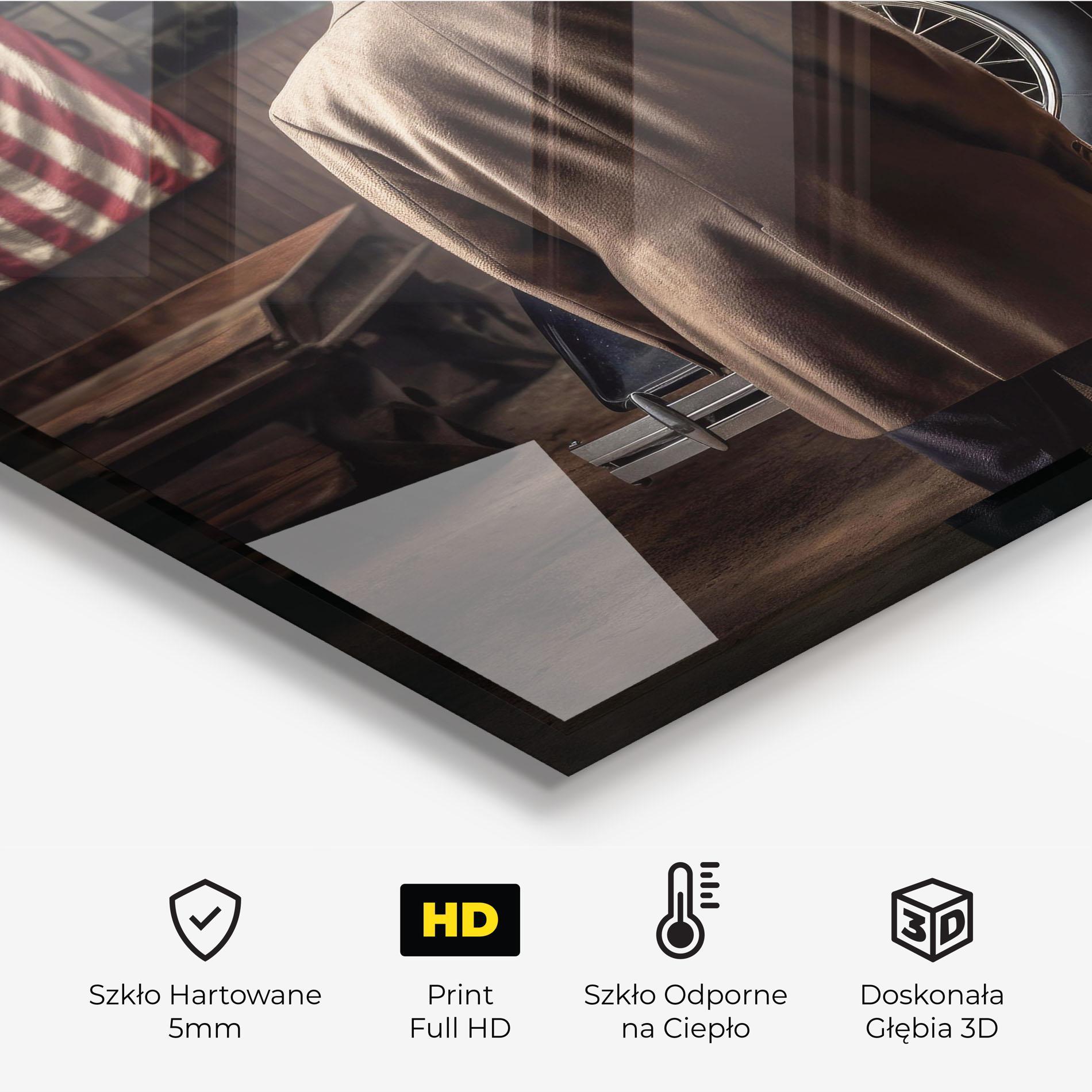 Panel Szklany do Kuchni American Vintage Car mockup 2