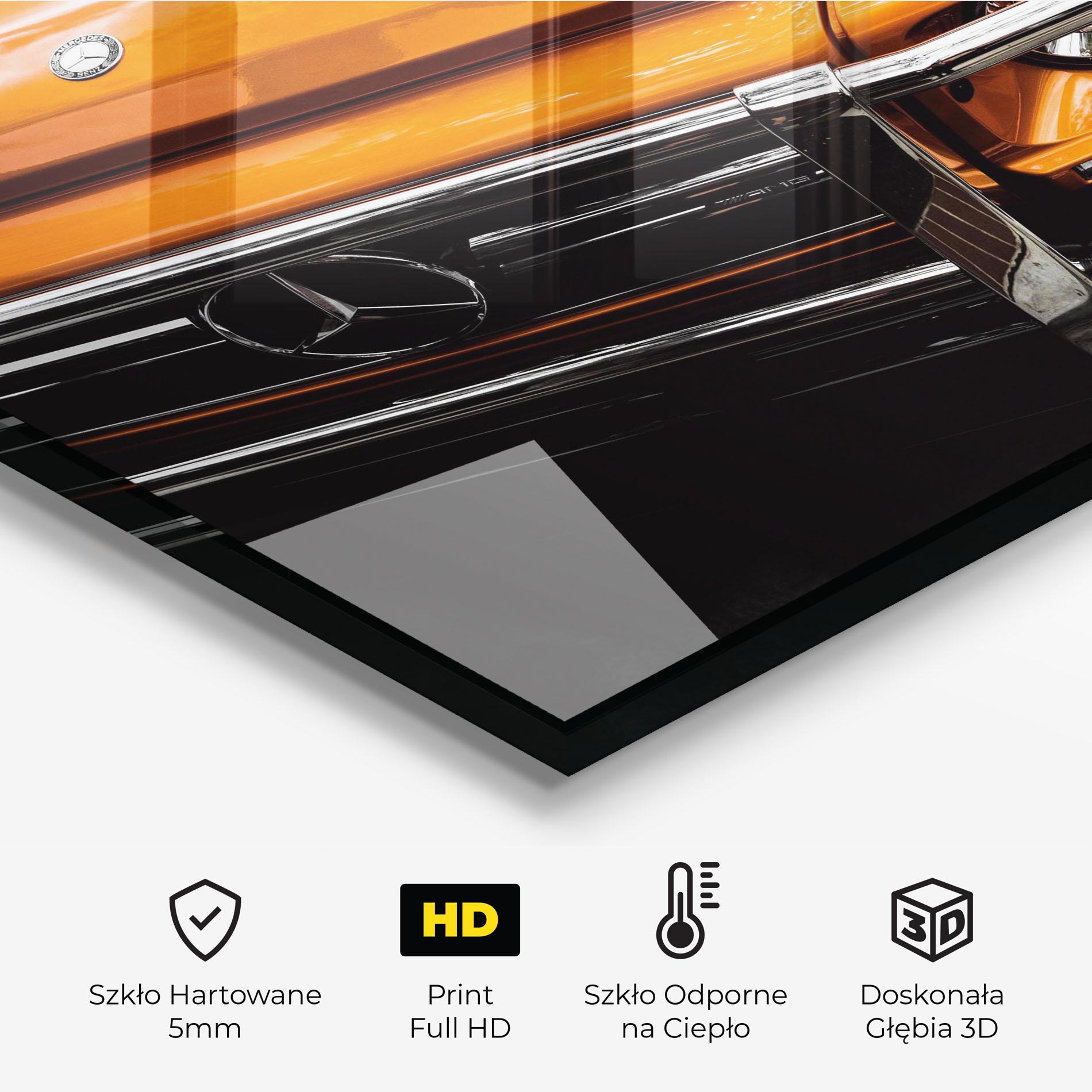 Panel Szklany do Kuchni Vintage Orange Car mockup 2