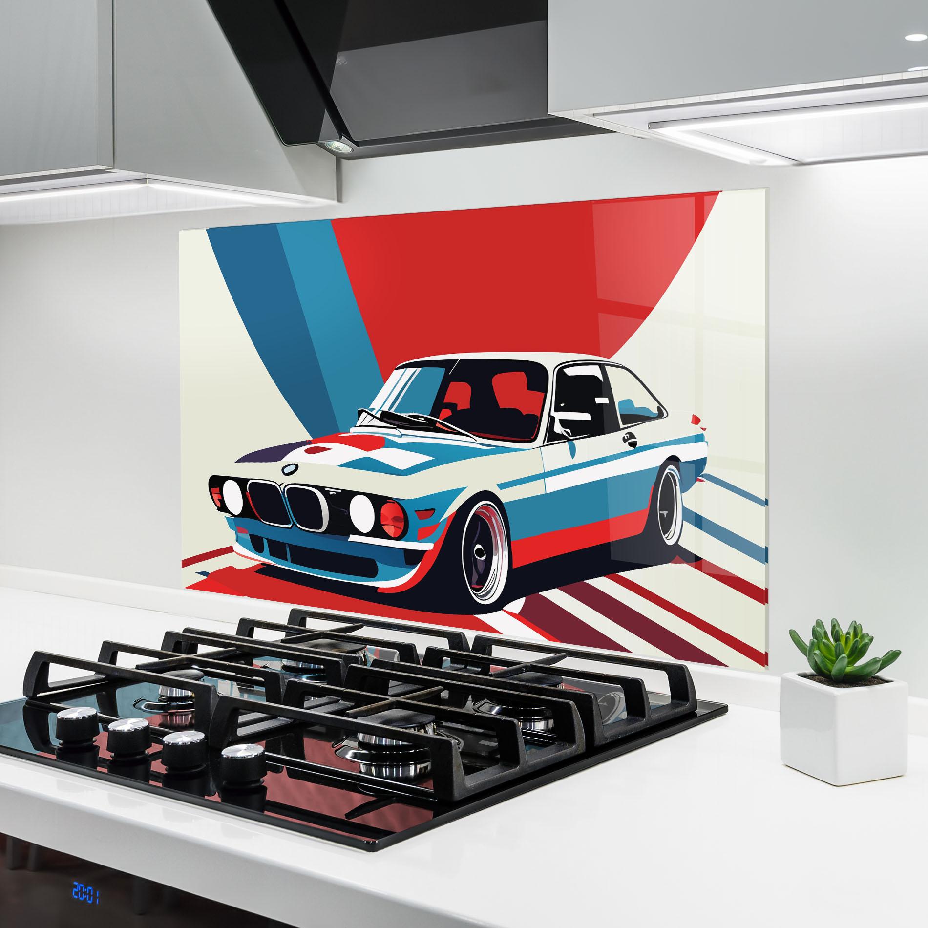 Panel Szklany do Kuchni Vintage Bmw mockup 6
